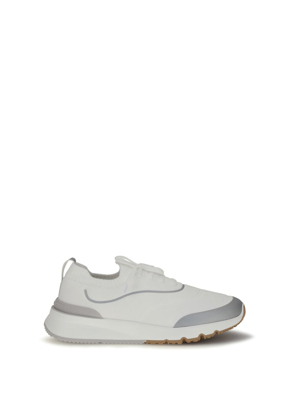 Brunello Cucinelli Upper: 100% Cotton; Sole: 100% Rubber sneaker in white