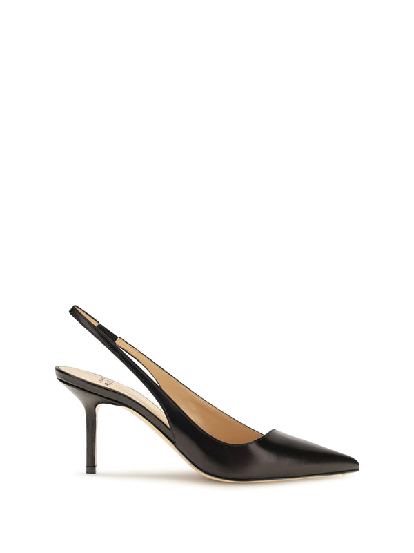 Francesco Russo Upper: 100% calf leather; Sole: 100% calf leather slingback heel in black