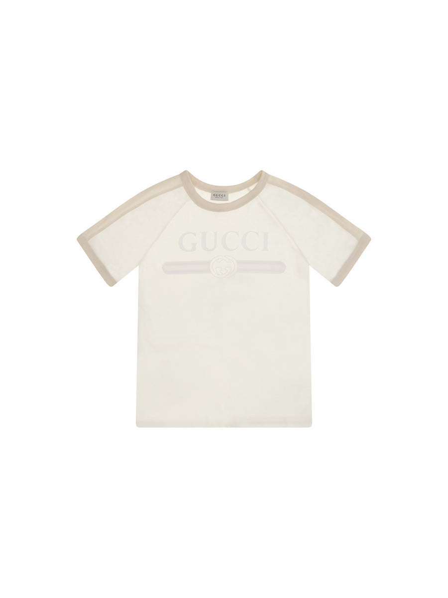 Logo T-Shirt For Boy Dusty White/mc Cotton T-shirts