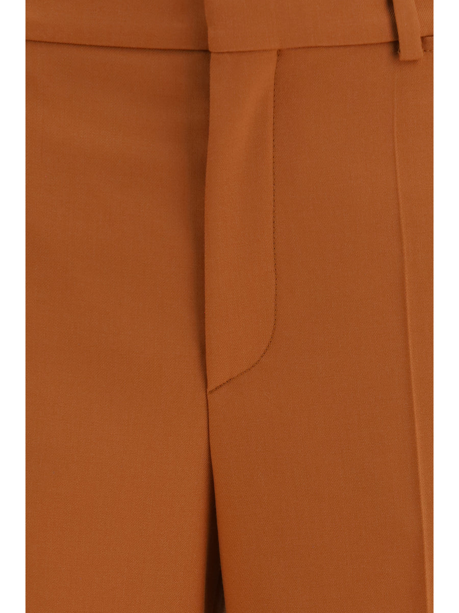 Pants High-Waisted Flared Cotton Tannish Red Trousers