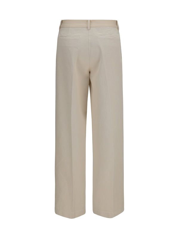 Chino Pants Cotton Beige Trousers