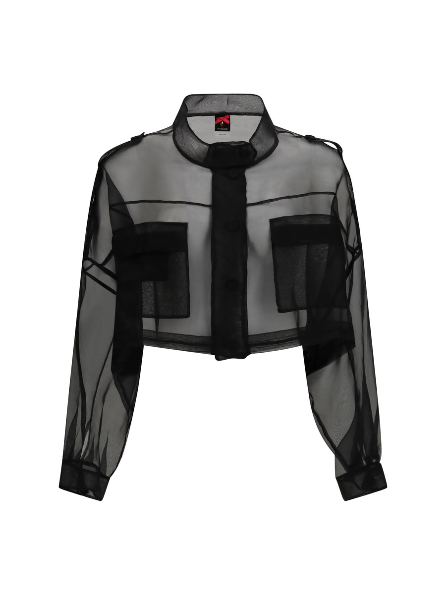 Pinko 100% silk jacket in black