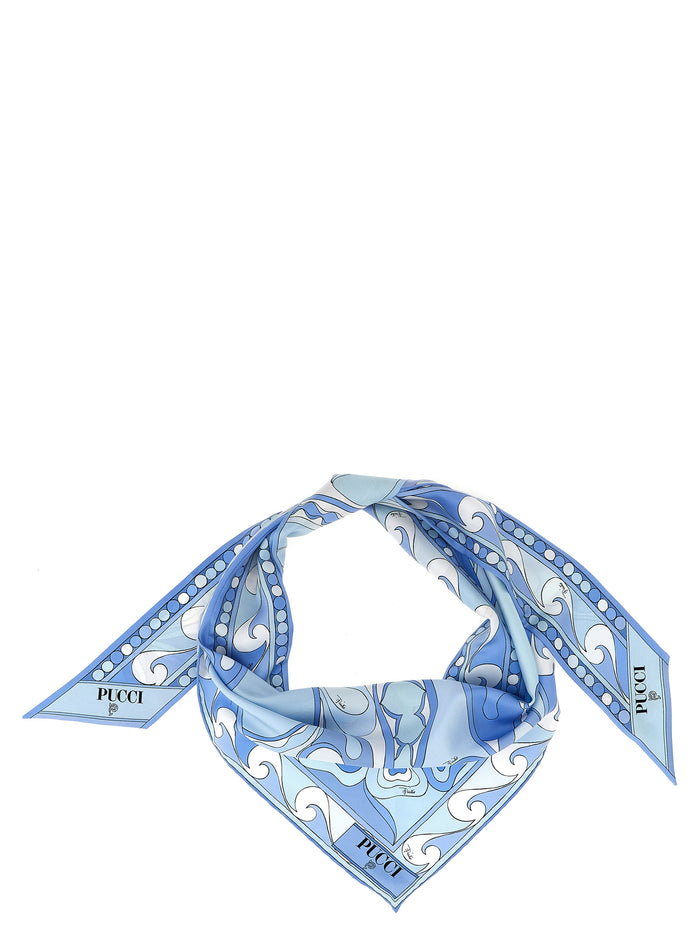 Bandeau Triangle Light Blue Silk Scarves, Foulards
