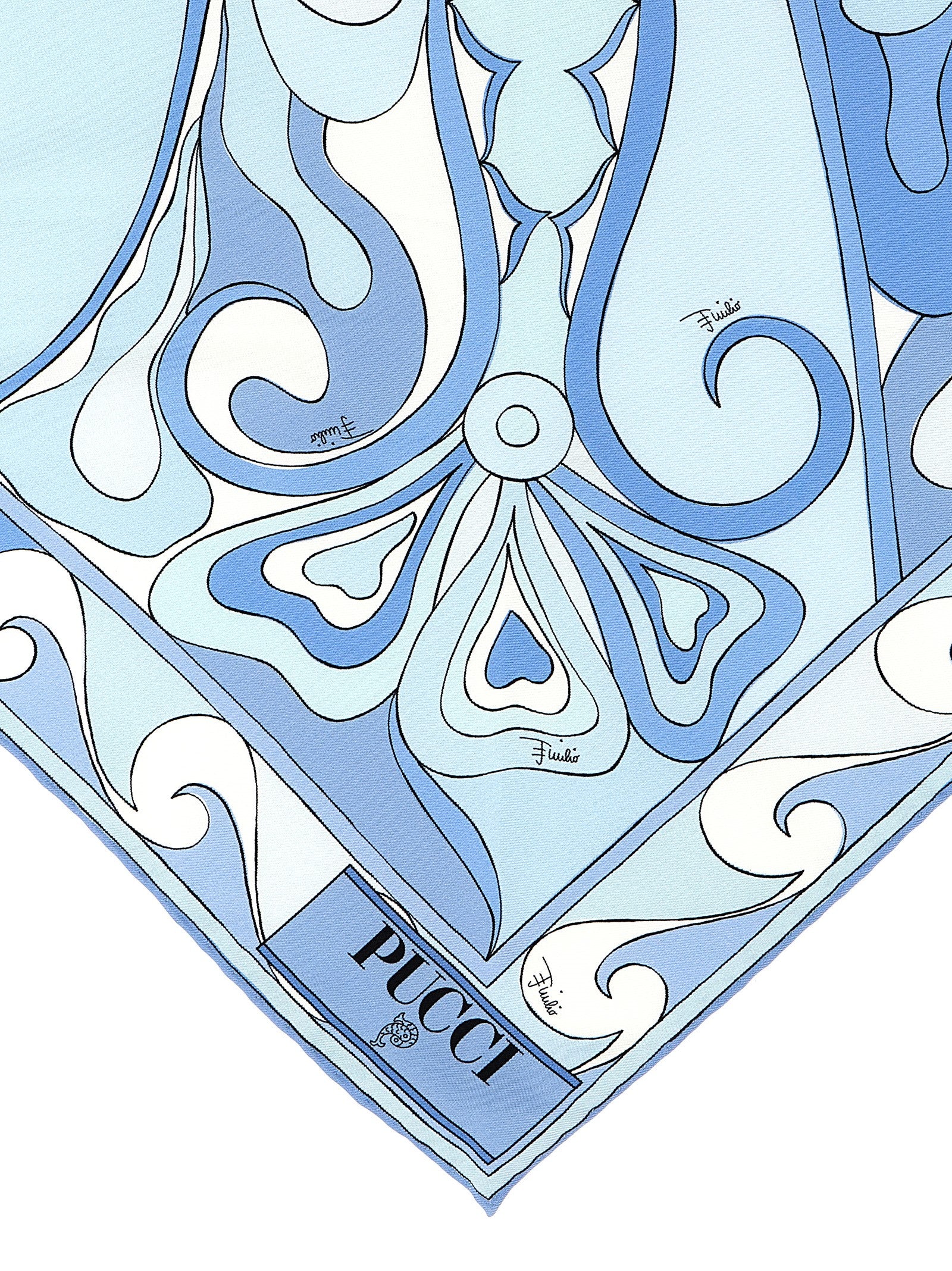 Bandeau Triangle Light Blue Silk Scarves, Foulards
