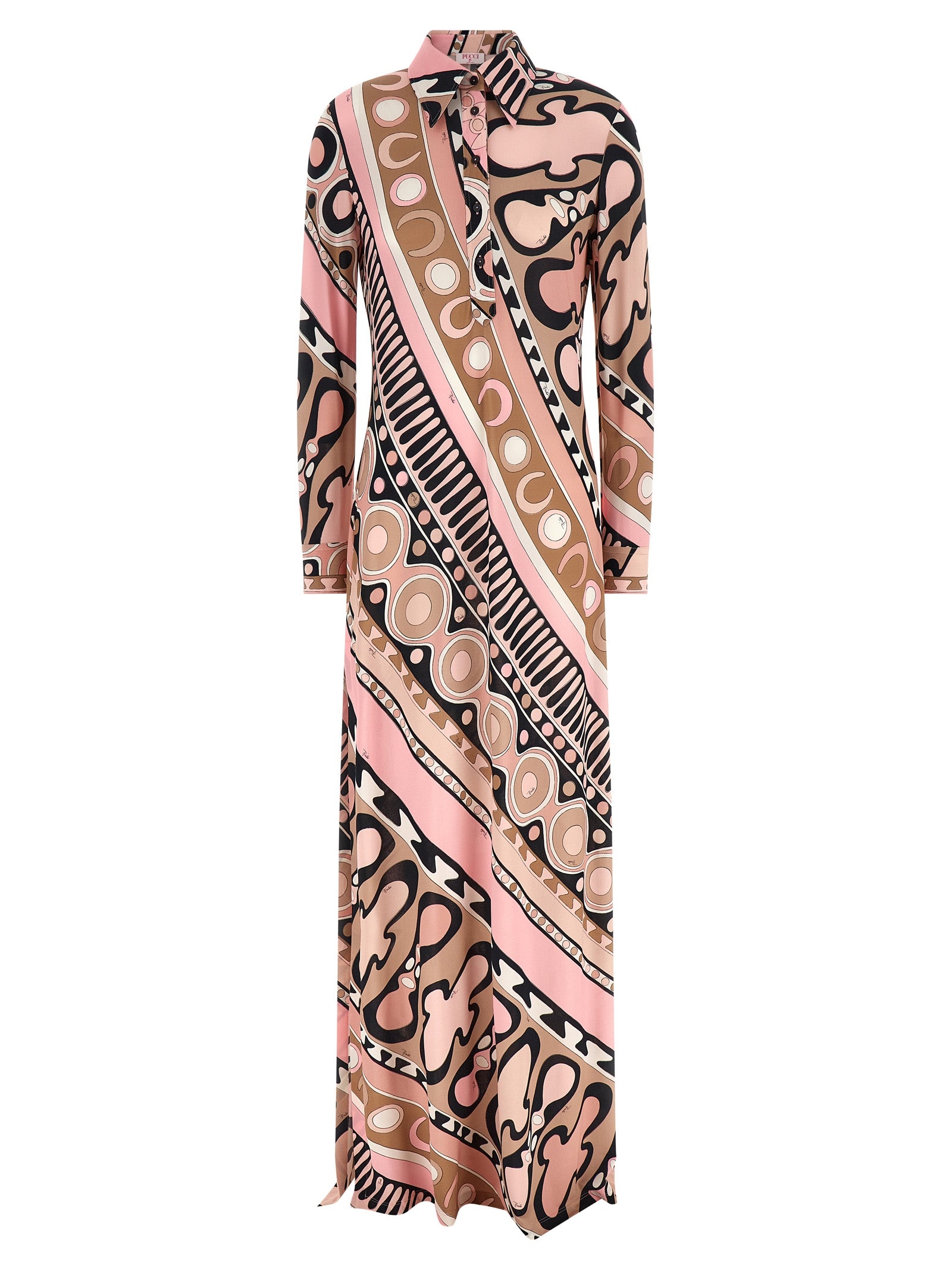 Soleil Print Chemisier Dress Pink Viscose