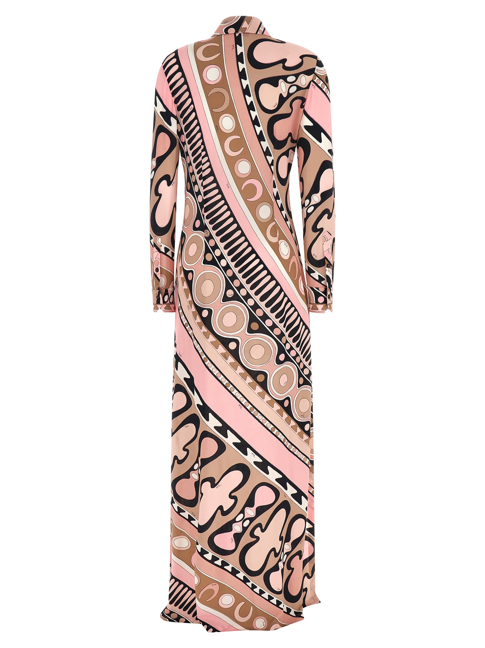 Soleil Print Chemisier Dress Pink Viscose