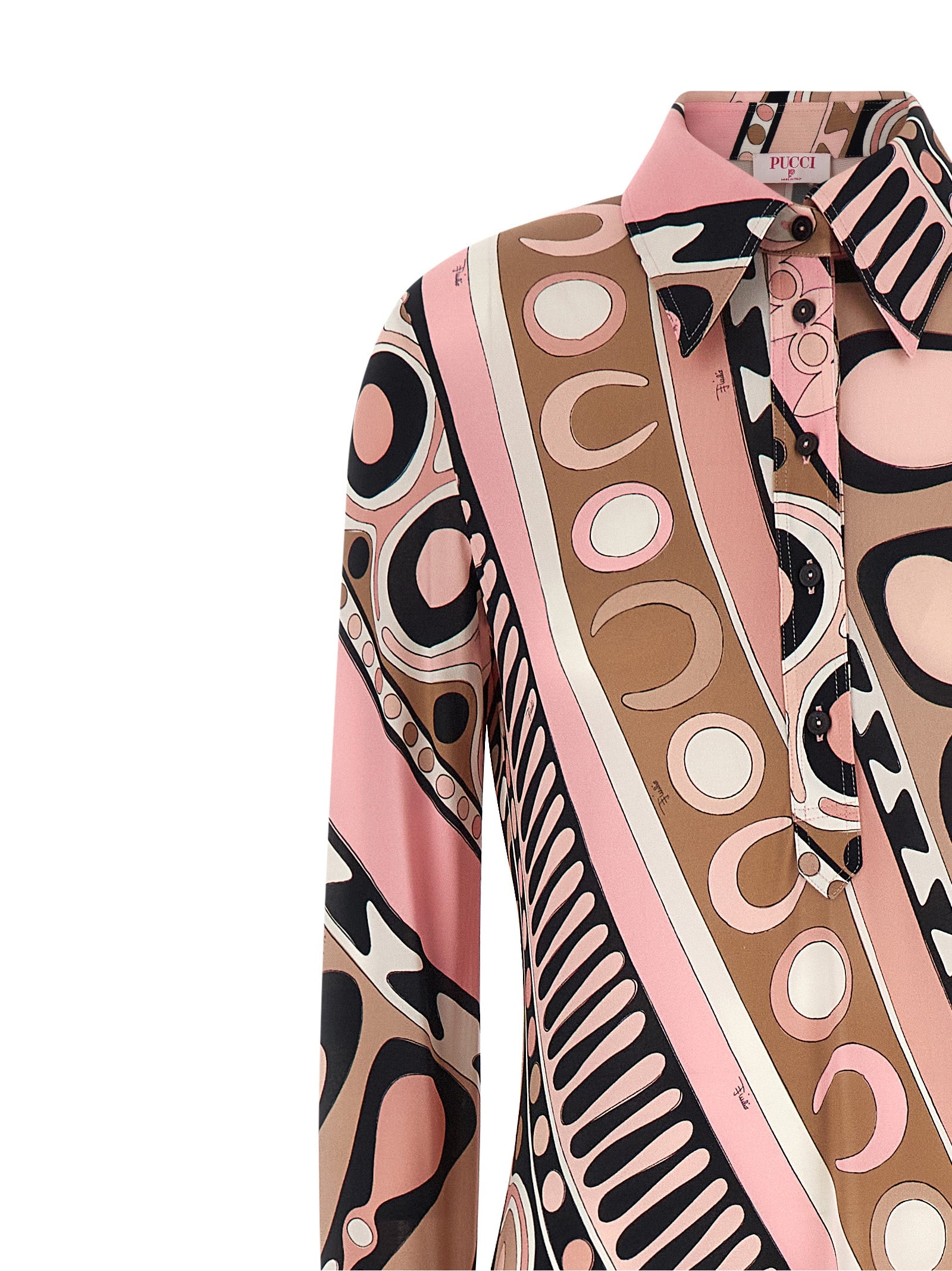 Soleil Print Chemisier Dress Pink Viscose