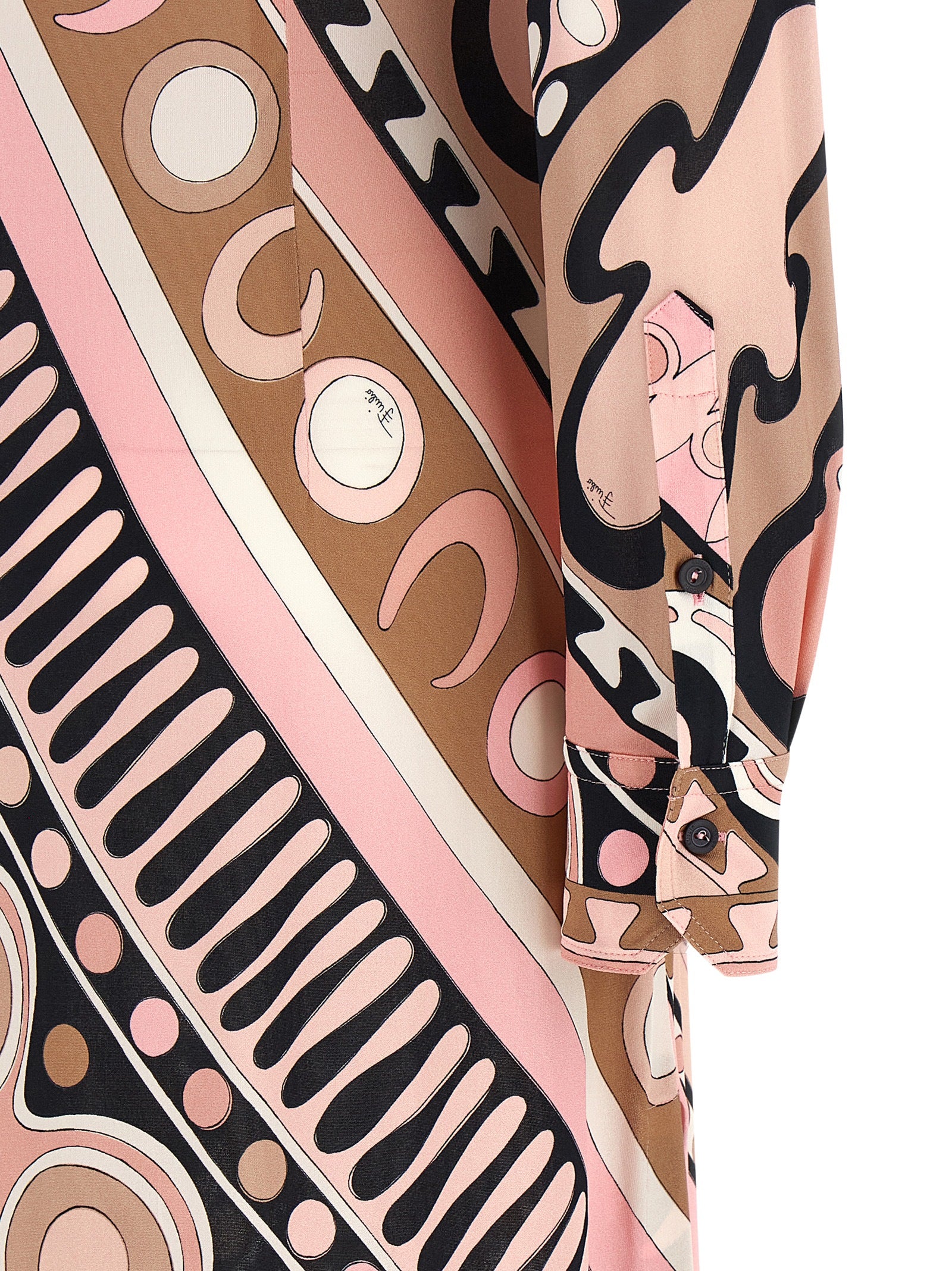 Soleil Print Chemisier Dress Pink Viscose