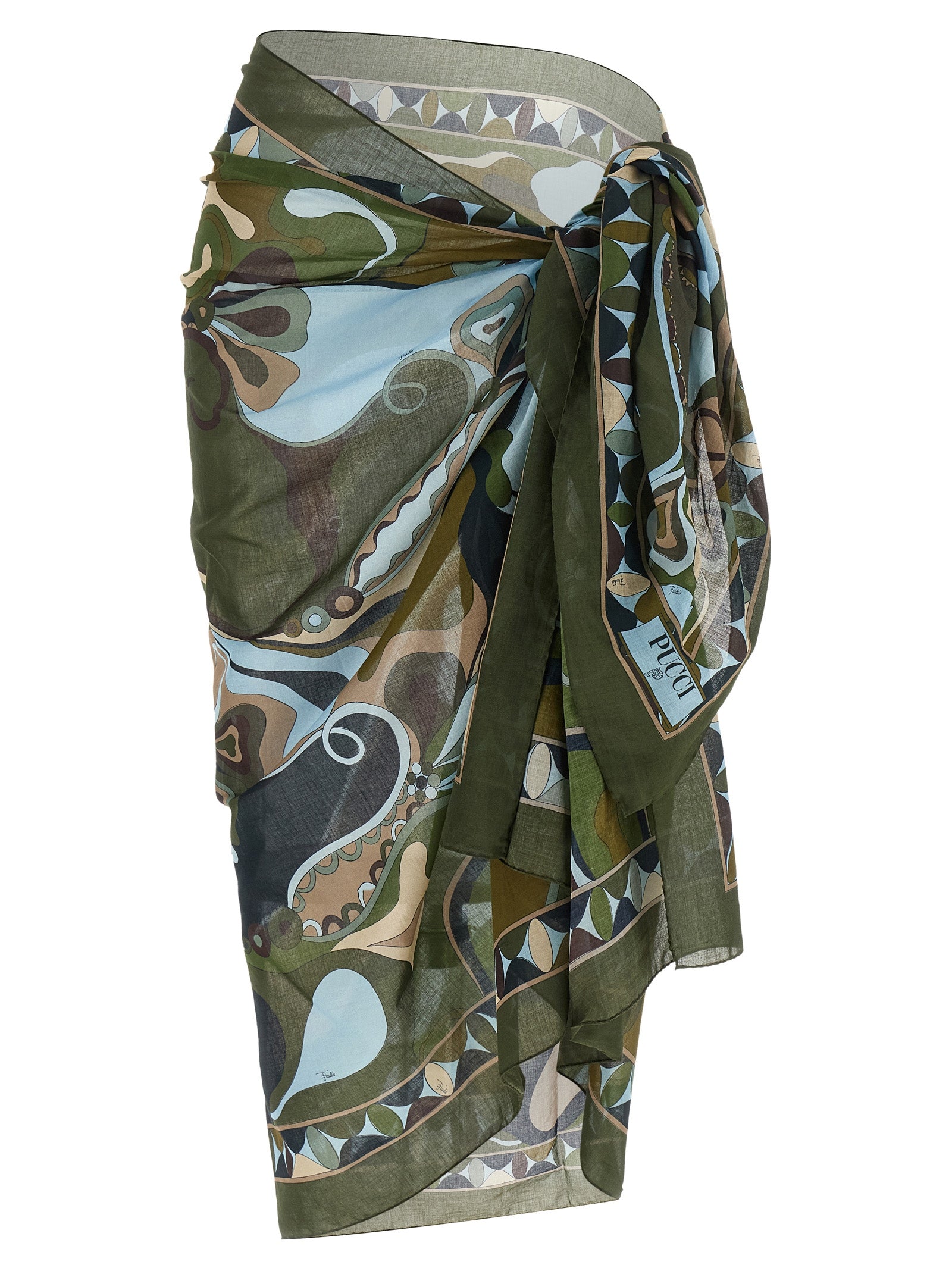 Orchidee Sarong Skirt Multicolor Cotton Beachwear