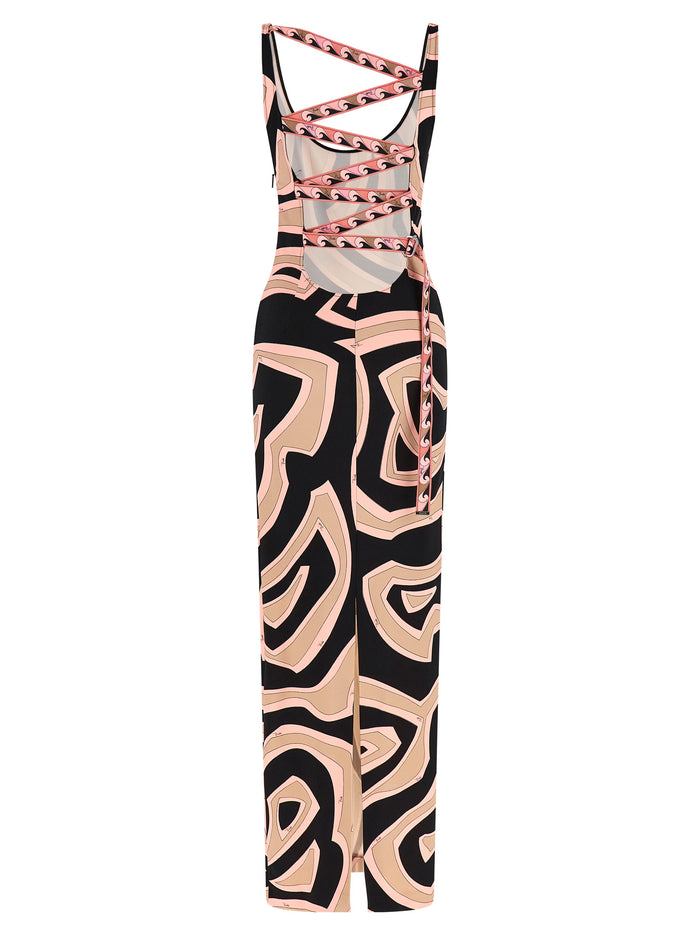 Labirinto Print Dress Pink Viscose