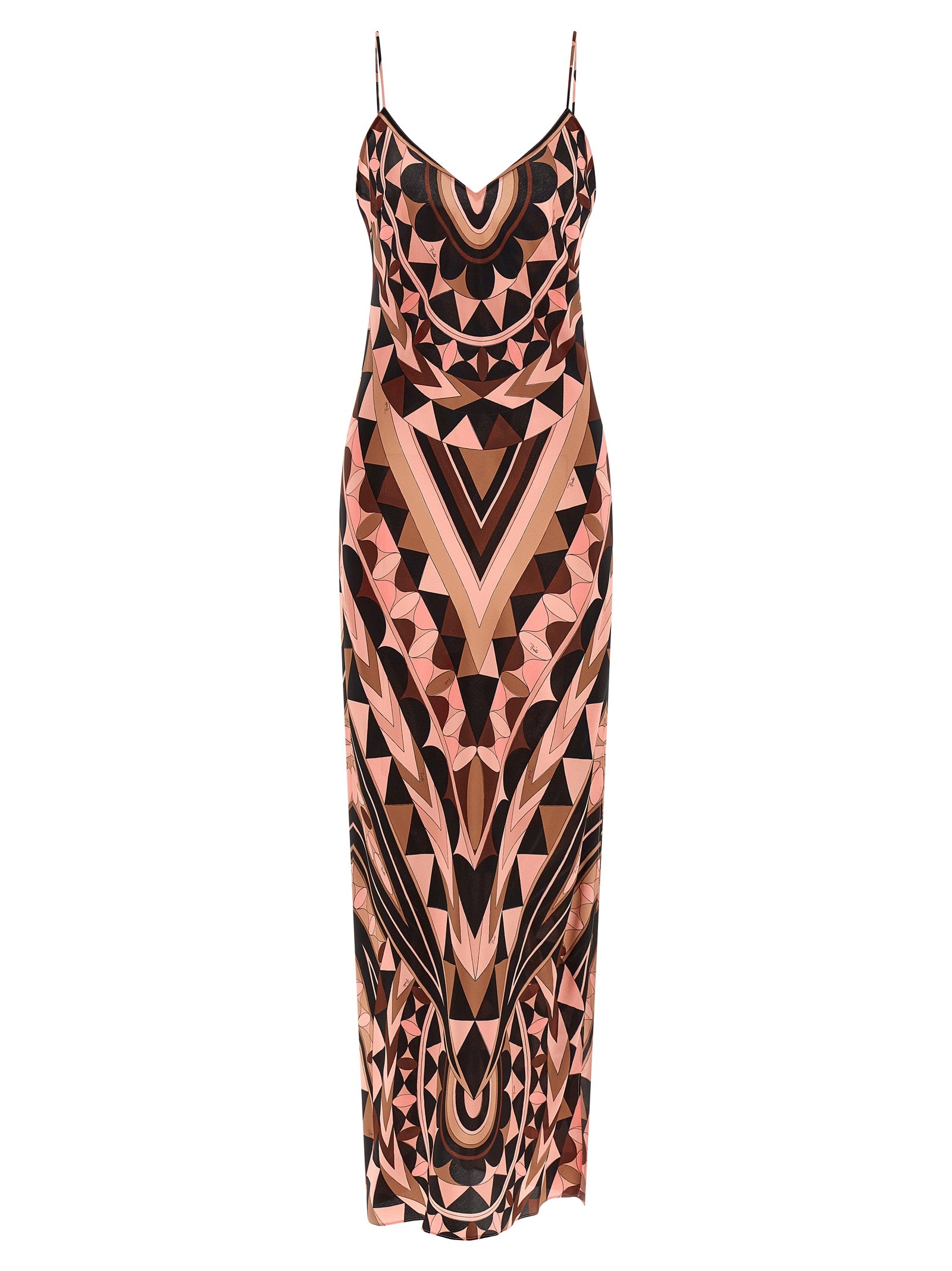 Manuba Print Dress Pink Silk