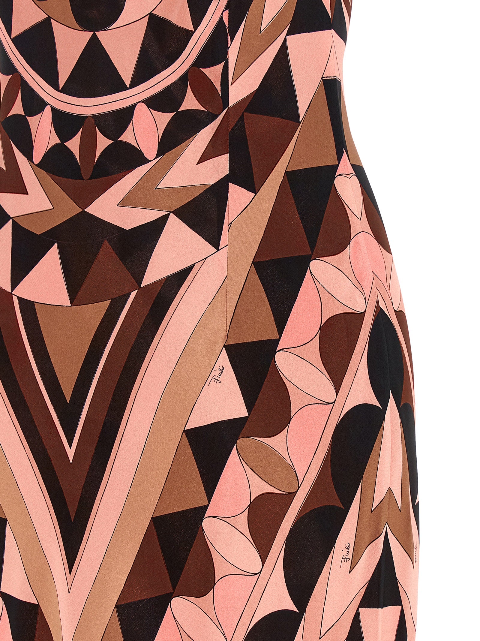 Manuba Print Dress Pink Silk