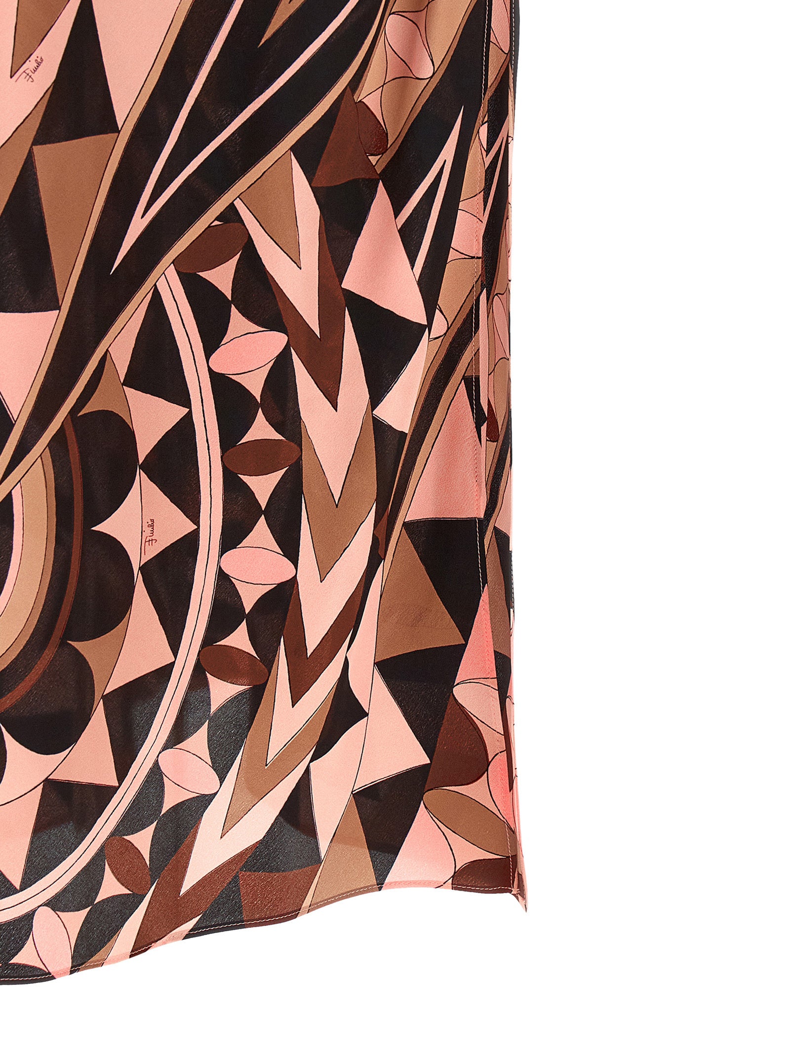 Manuba Print Dress Pink Silk