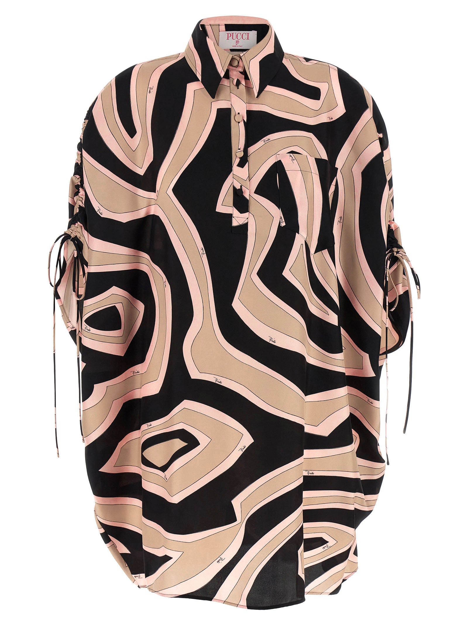 Short Kaftan Dress Multicolor Silk
