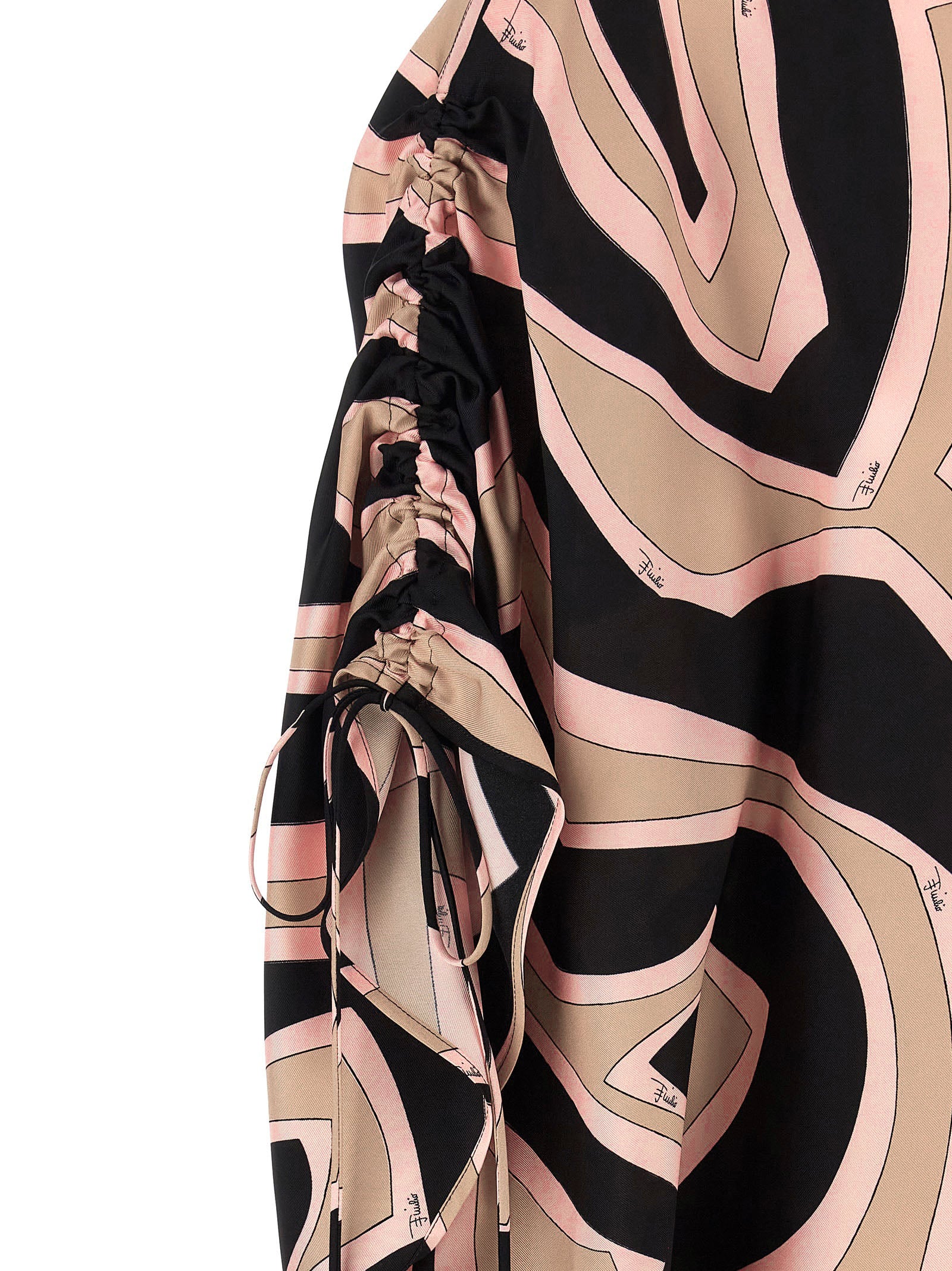 Short Kaftan Dress Multicolor Silk
