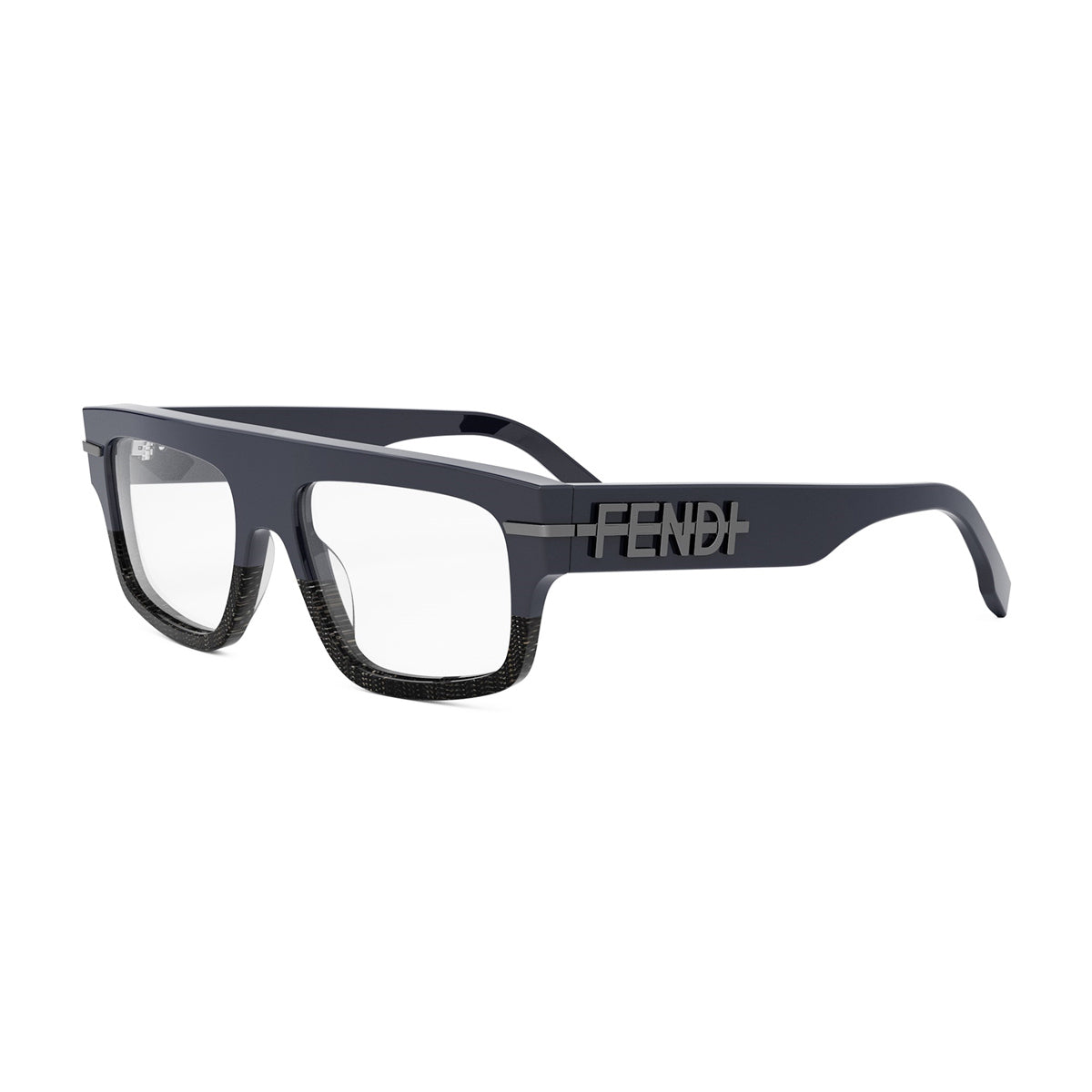 Fendi FE50062I Fendigraphy 090 blu scuro- Nero Acetate Occhiali Da Vista