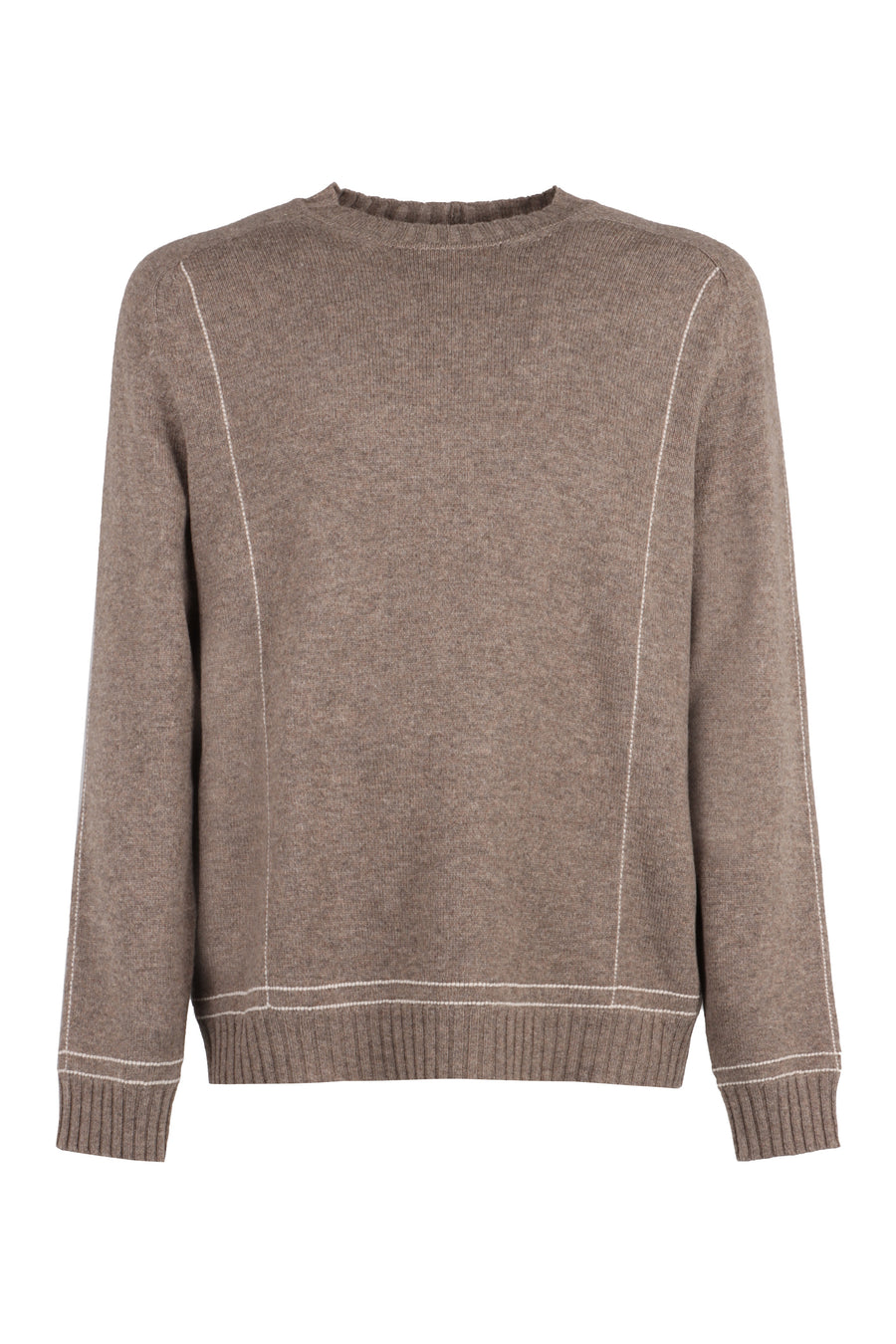 Wool And Cashmere Sweater Beige Virgin Sweatshirts