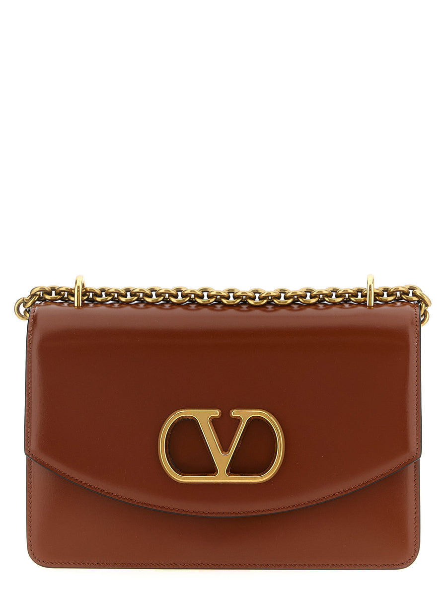 Valentino Garavani VLogo Shoulder Bag — Brown