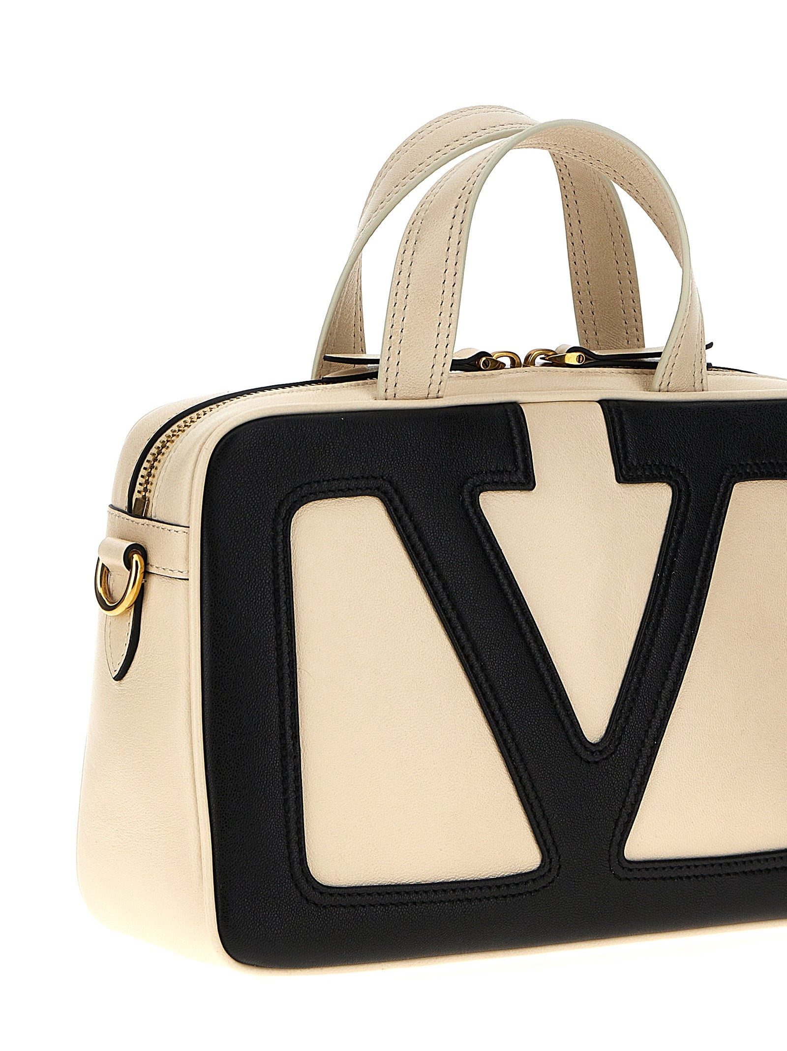 Valentino Garavani Viva Superstar handbag White/black Lamb Leather (ovis Aries) Hand Bags