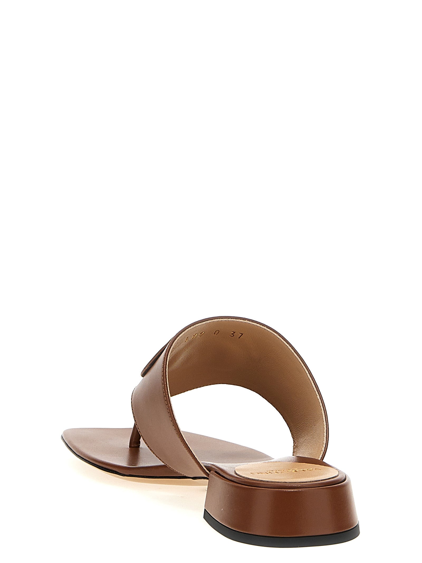 Valentino Garavani VLogo Signature Sandals Brown Calfskin Leather (bos Taurus)