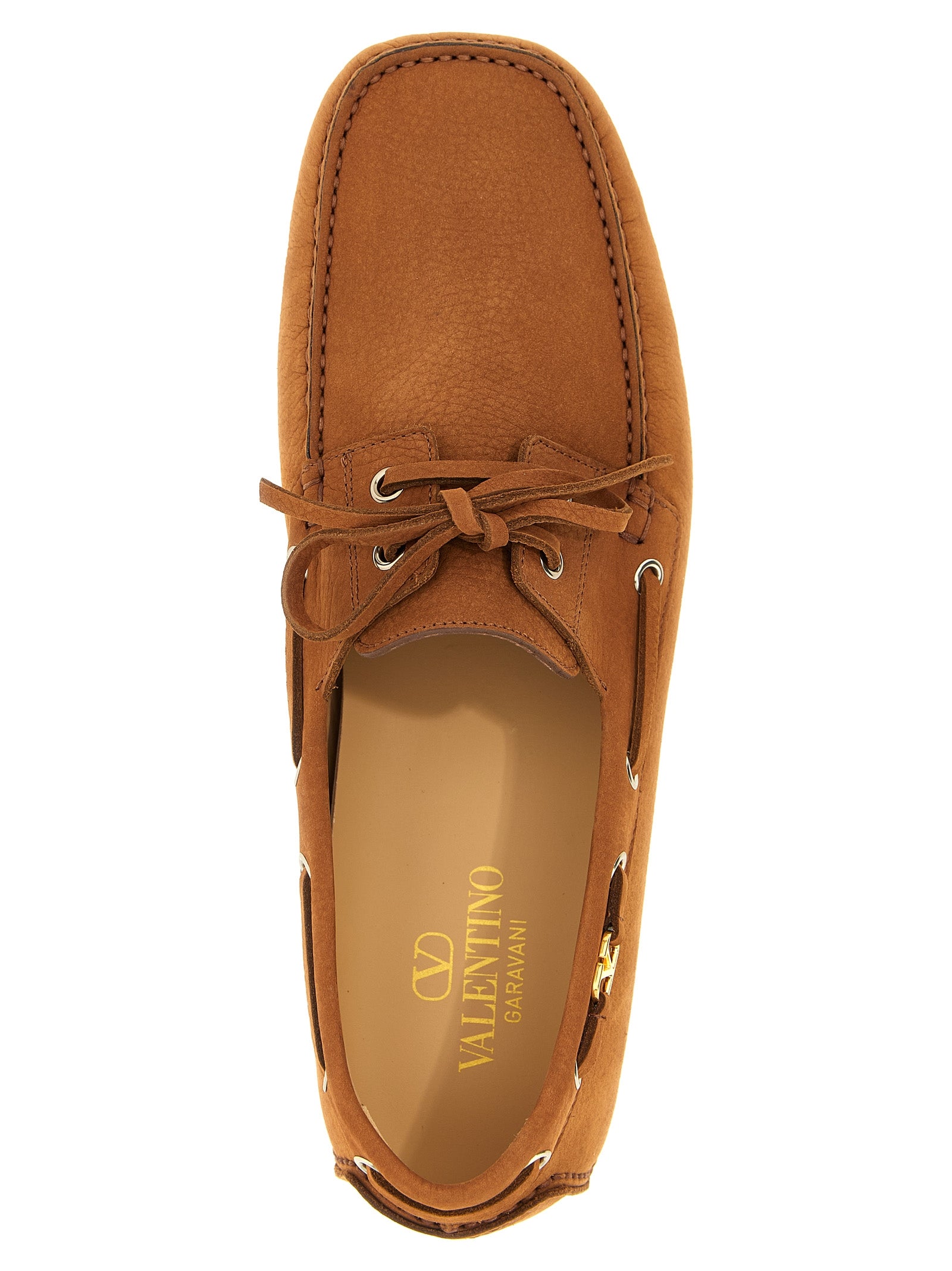 Valentino Garavani Driver Fastaway loafers Brown Calfskin Leather (bos Taurus)