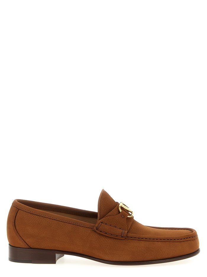Valentino Garavani VLogo Signature loafers Brown Calfskin Leather (bos Taurus)