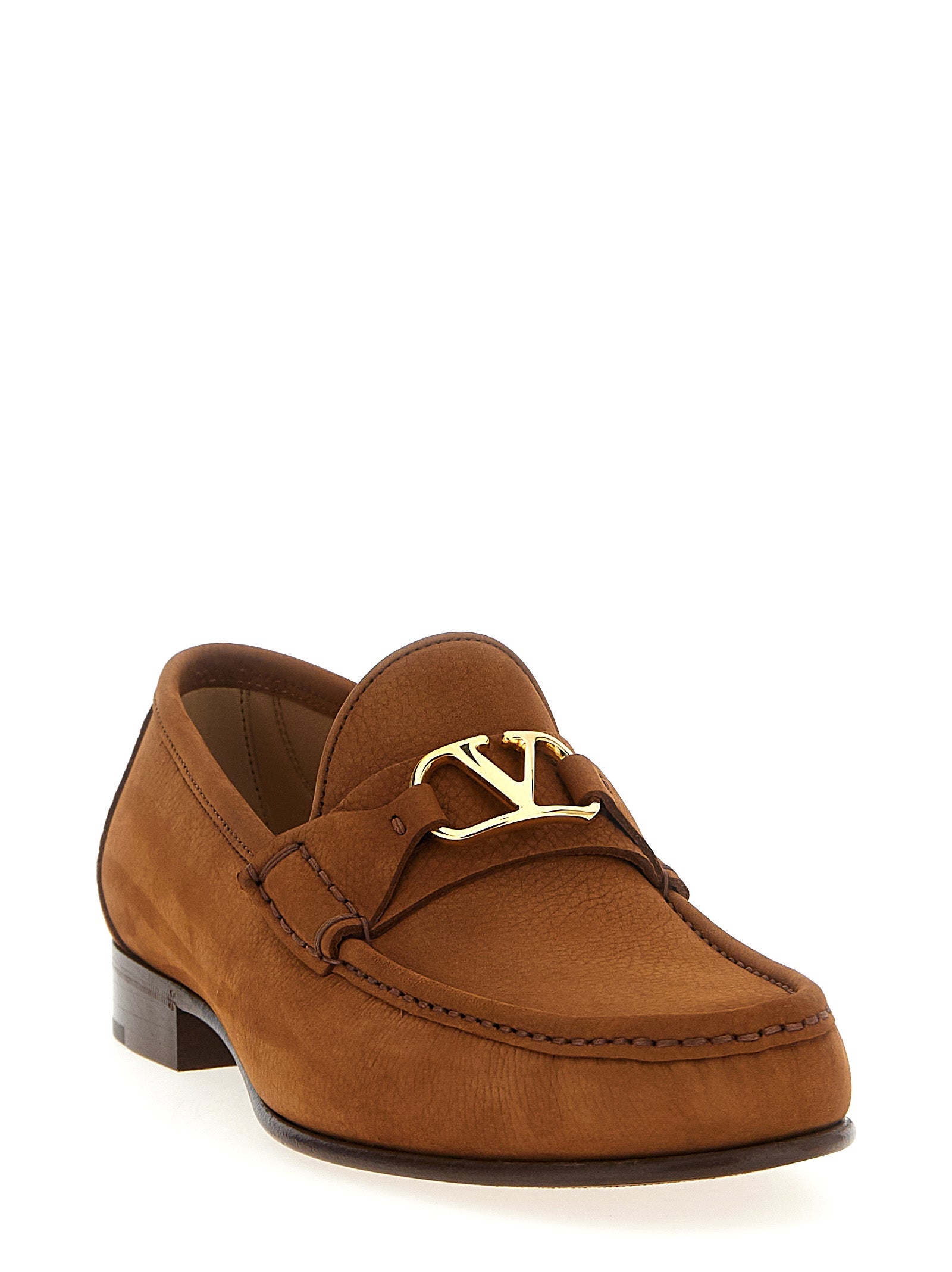 Valentino Garavani VLogo Signature loafers Brown Calfskin Leather (bos Taurus)