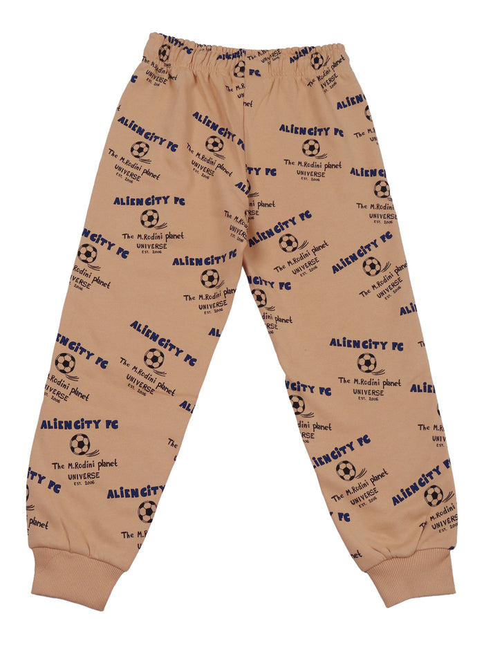 Alien City Fc Aop Sweatpants Beige Organic Cotton Trackpants