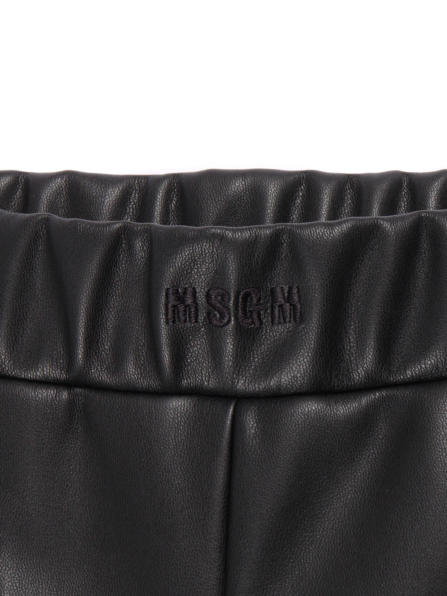 Eco Leather Leggings Girl Black Polyurethane Back Polyester