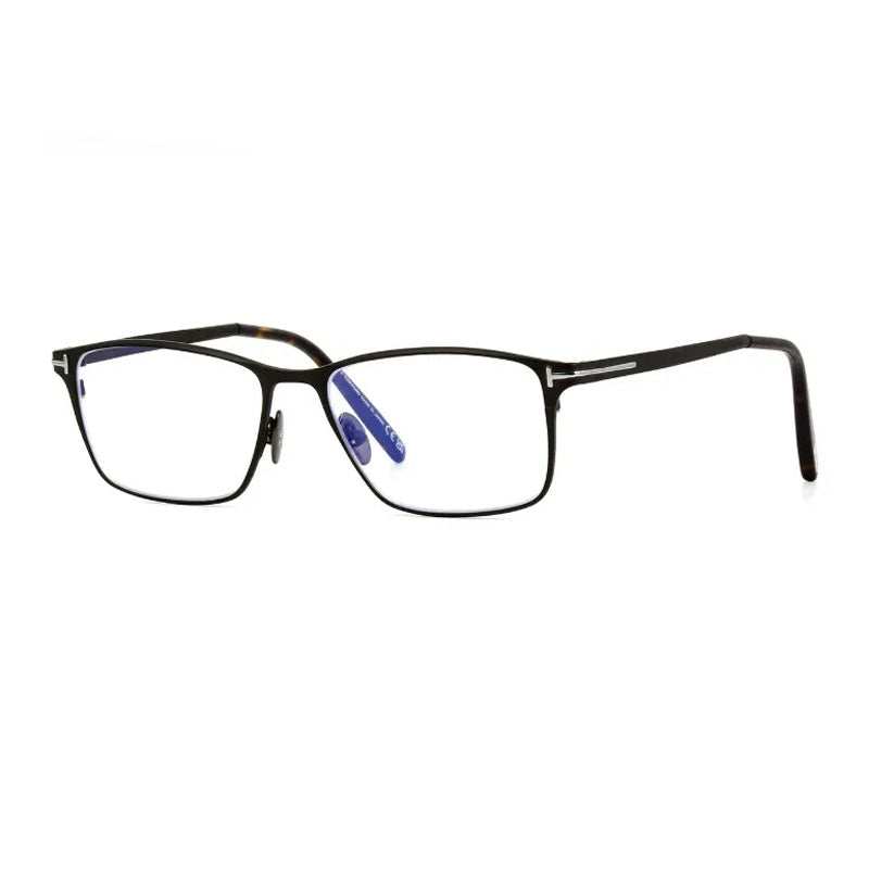Tom Ford Eyeglasses Rectangle Full Rim, Matte Gunmetal Frame And Clear-Blue-Light Block Lenses Lens Ft5935-B009 Grey Sunglasses