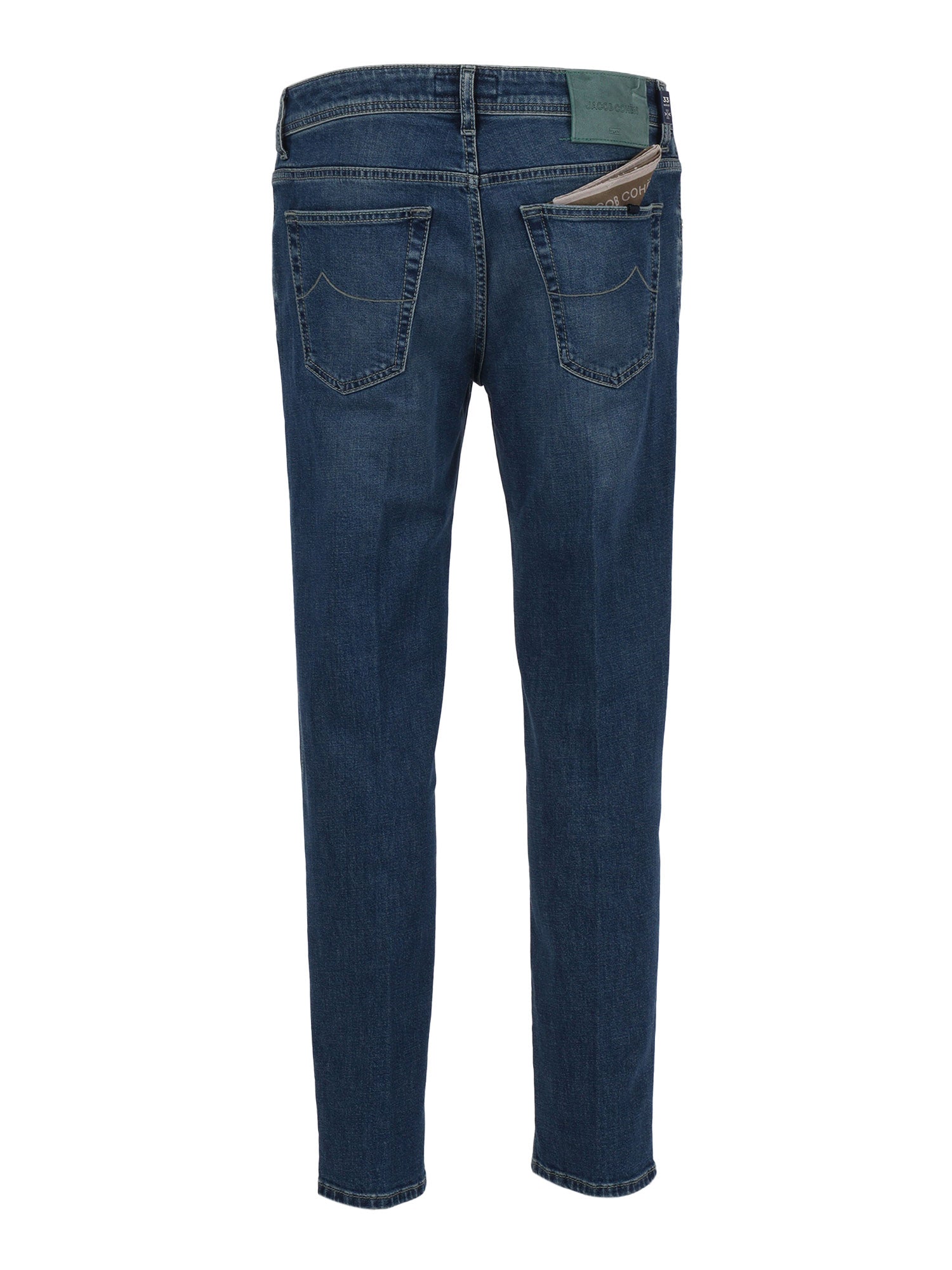CROPPED SLIM FIT SCOTT 5 POCKETS PANTS Blue Cotton Lycra Elastane Jean