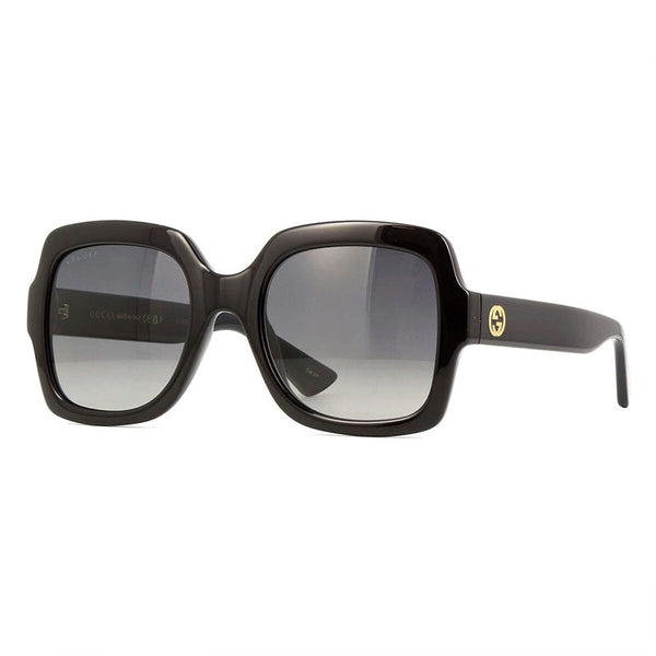 Gucci Sunglasses Square Full Rim, Shiny Black Frame And Gradient Grey Polarized Lens Gg1337s002