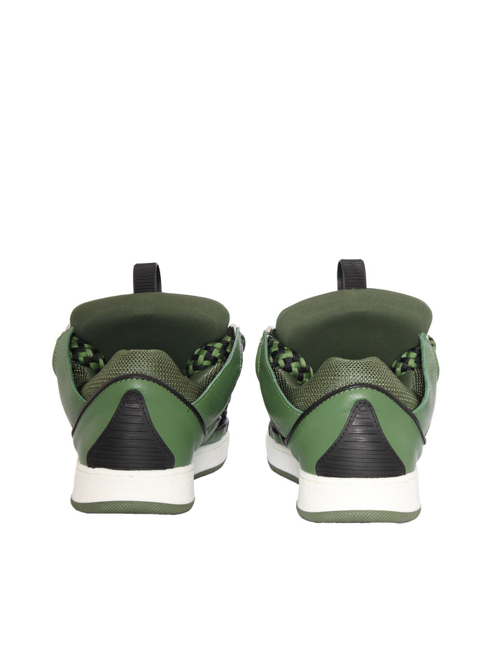 Sneakers Green Leather Kid