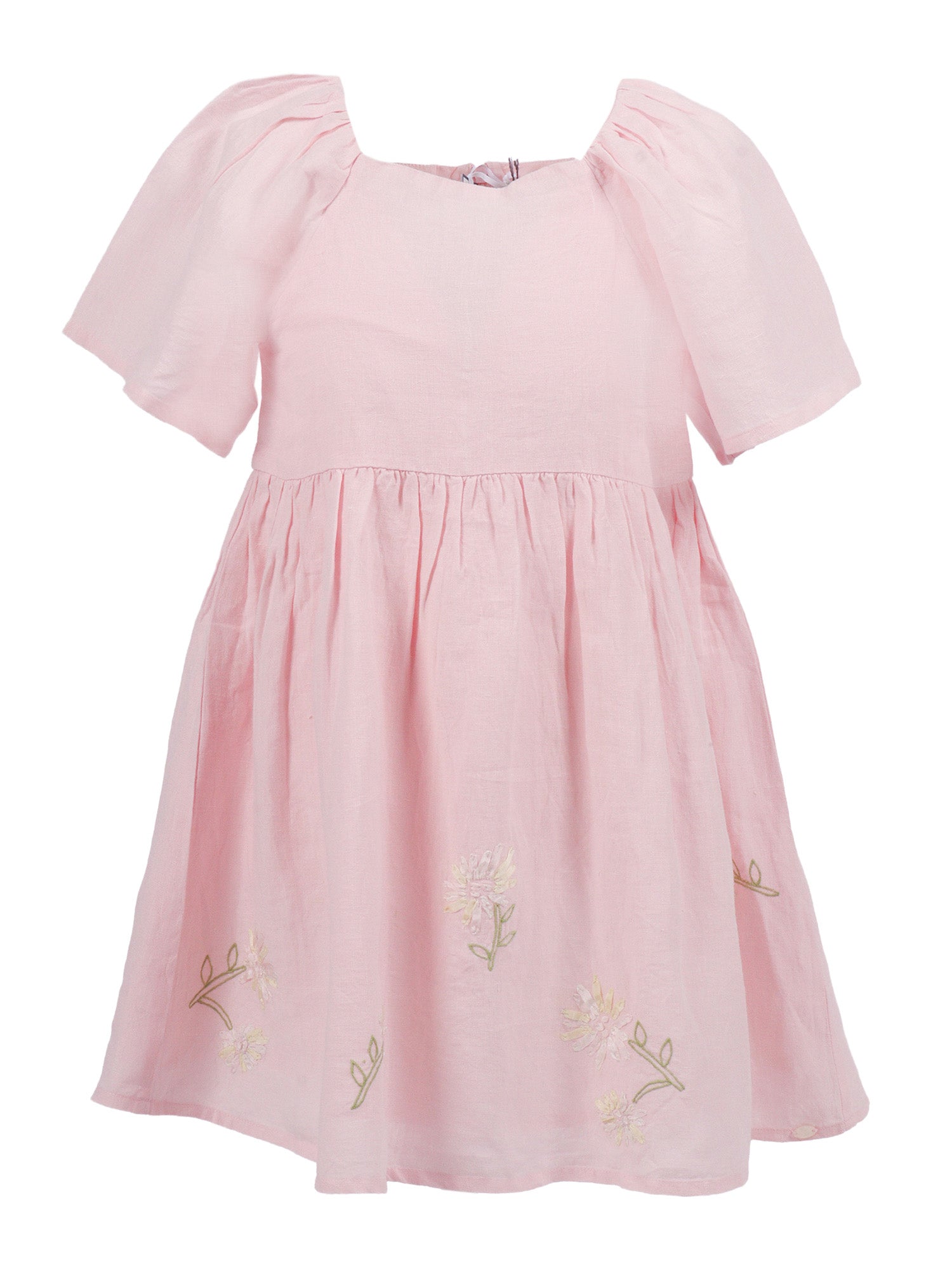 Dress Pink Linen Lining Cotton