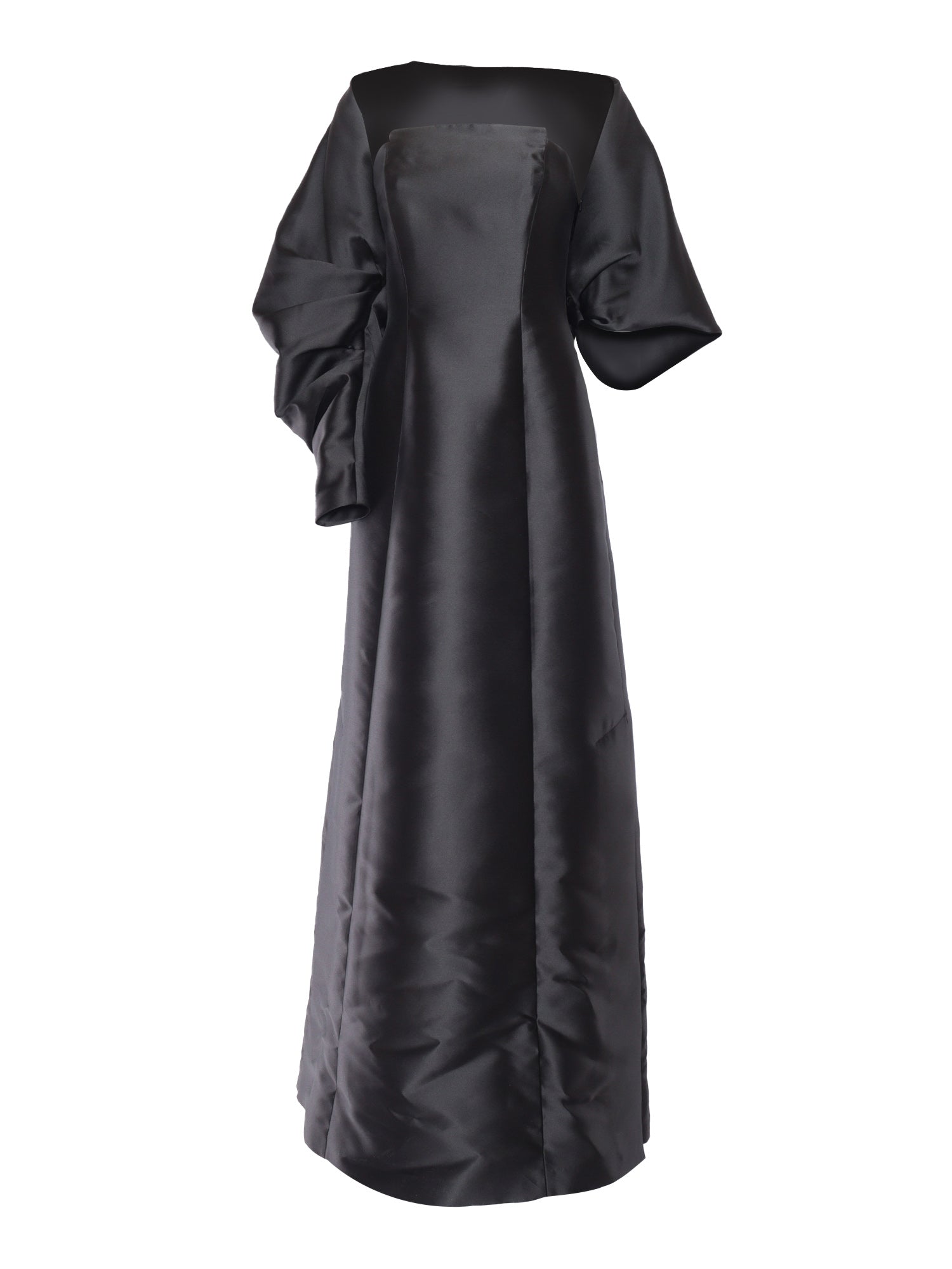 Dress Black Polyester Silk Midi