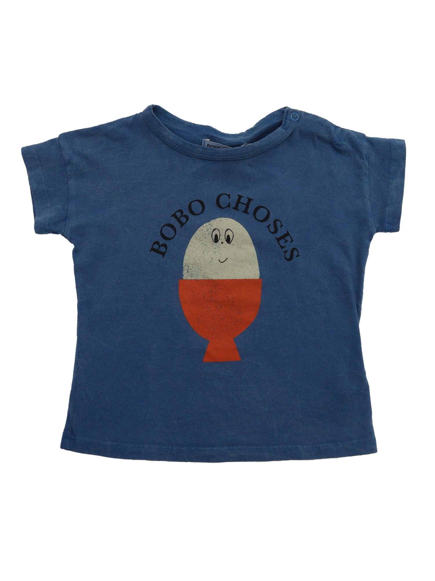 Morning Egg T-shirt Blue Organic Cotton Short Sleeves