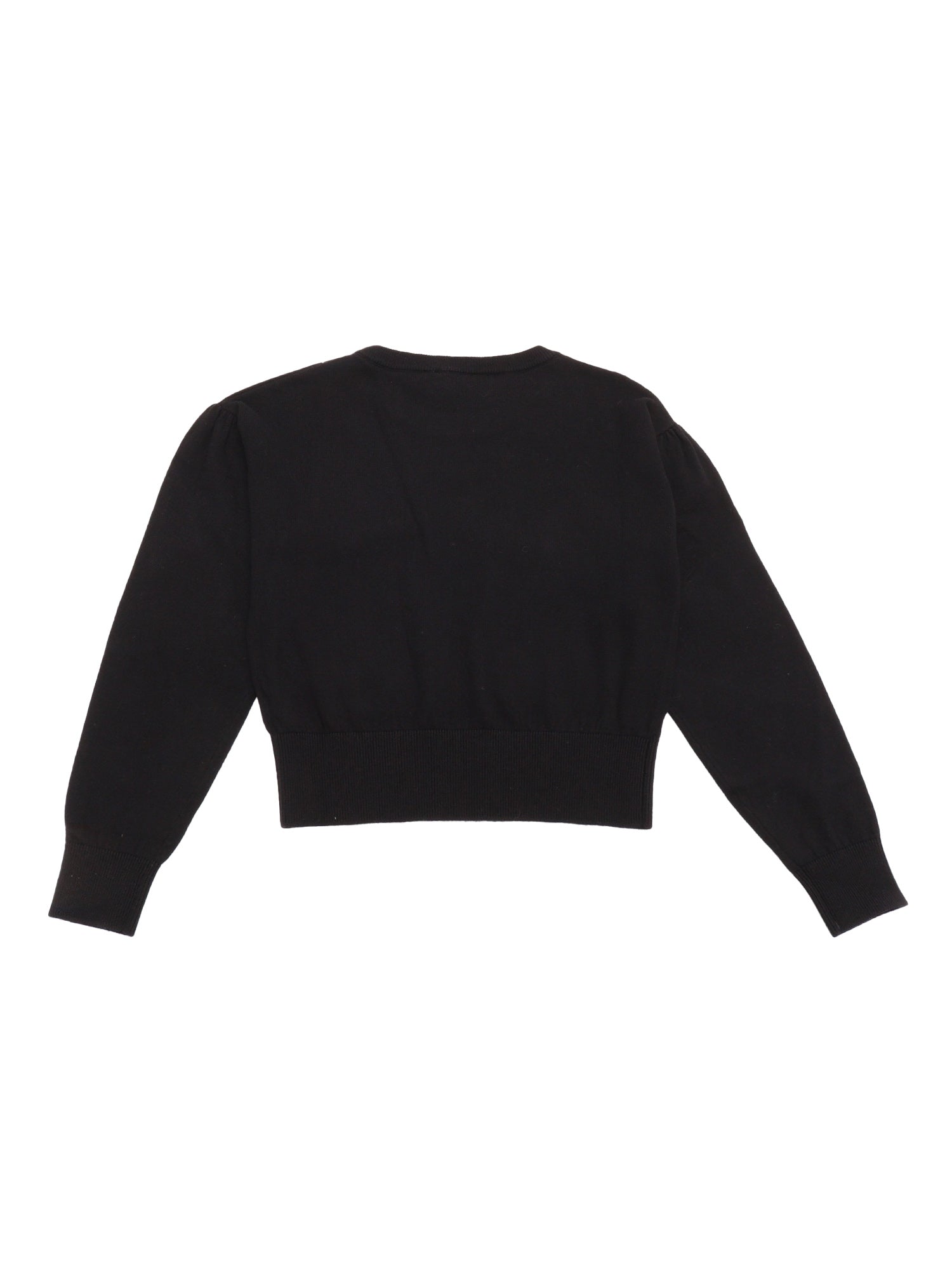 CREWNECK SWEATER Black Cotton Wool Cardigan