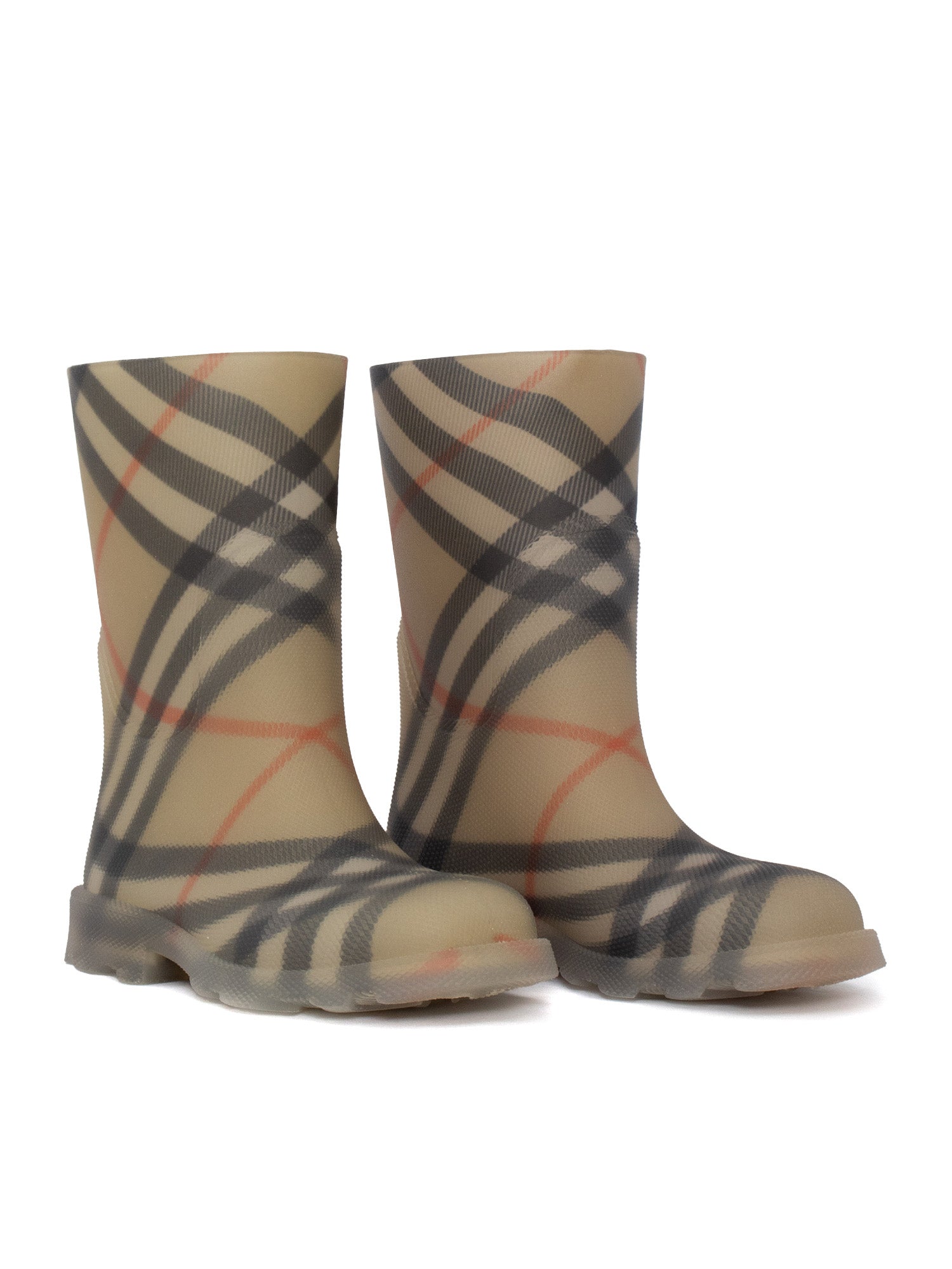 Kid Boots Beige Synthetic Rubber Booties