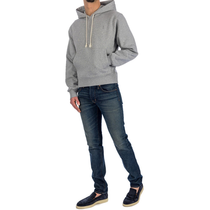 Hooded Cotton Sweatshirt Gray
