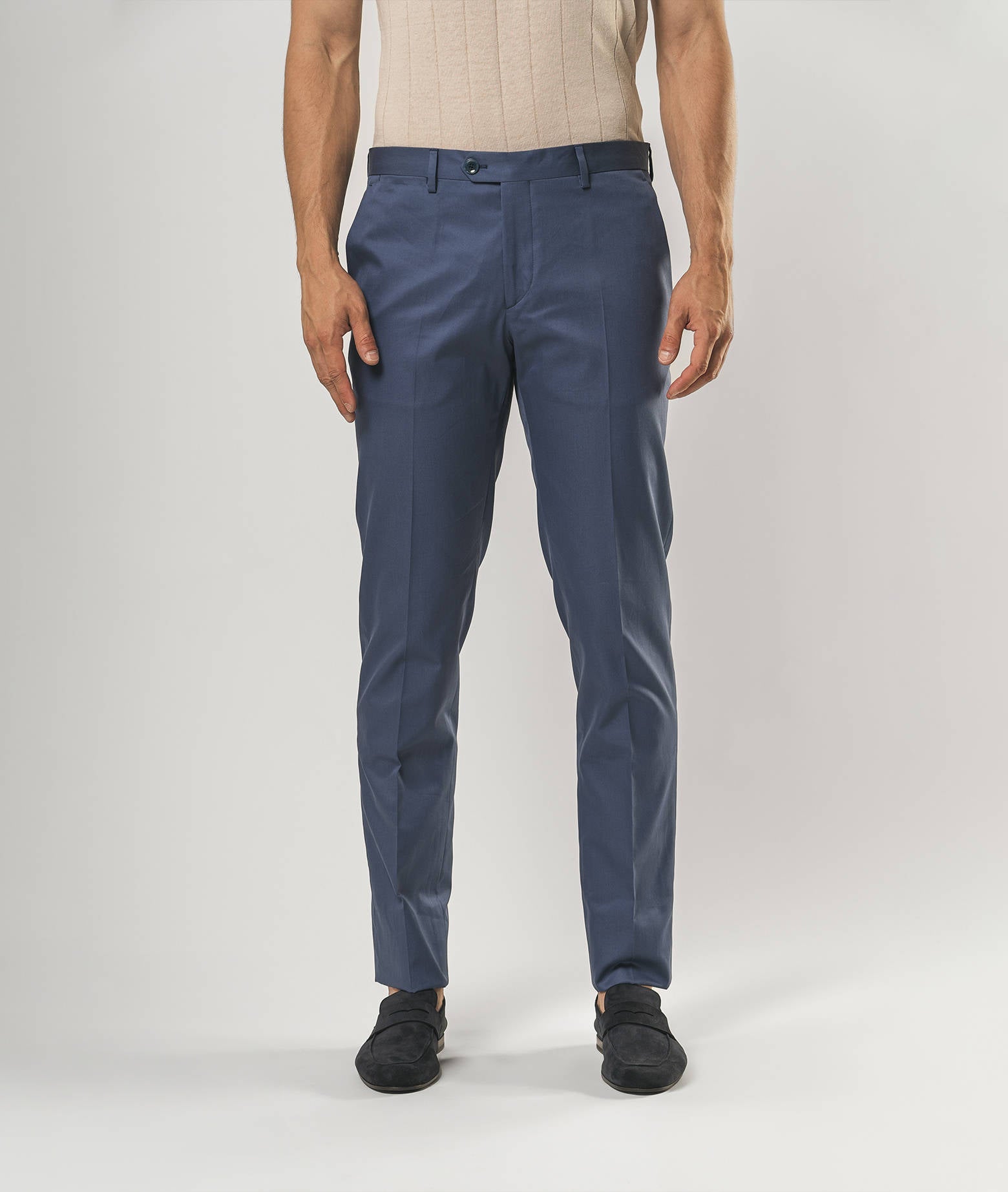 Cotton Chino Ischia Blue Sportswear Trousers