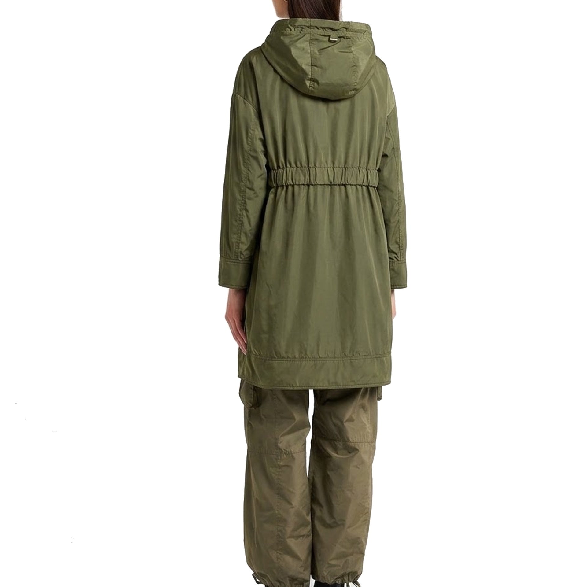 Herno Lightweight Parka Coat Green Elastane Polyamide