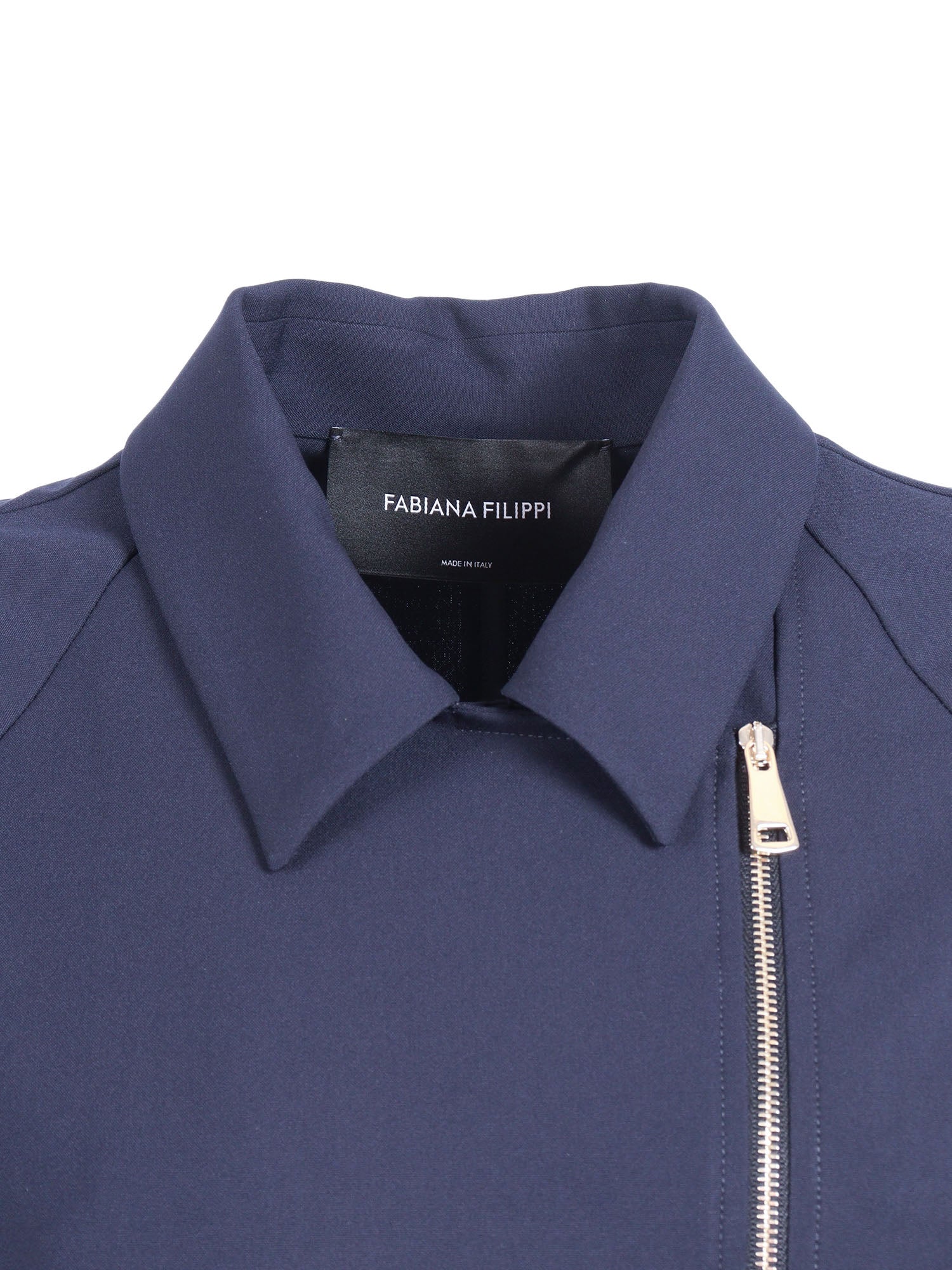TECH WOOL SHORT SLEEVE BOMBER Blue Polyester Viscose Elastane Jacket