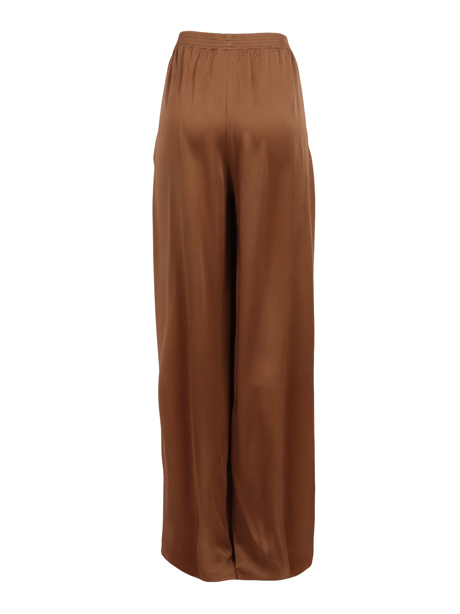 Enver Satin Wide Jogging Trousers Beige Viscose Acetate