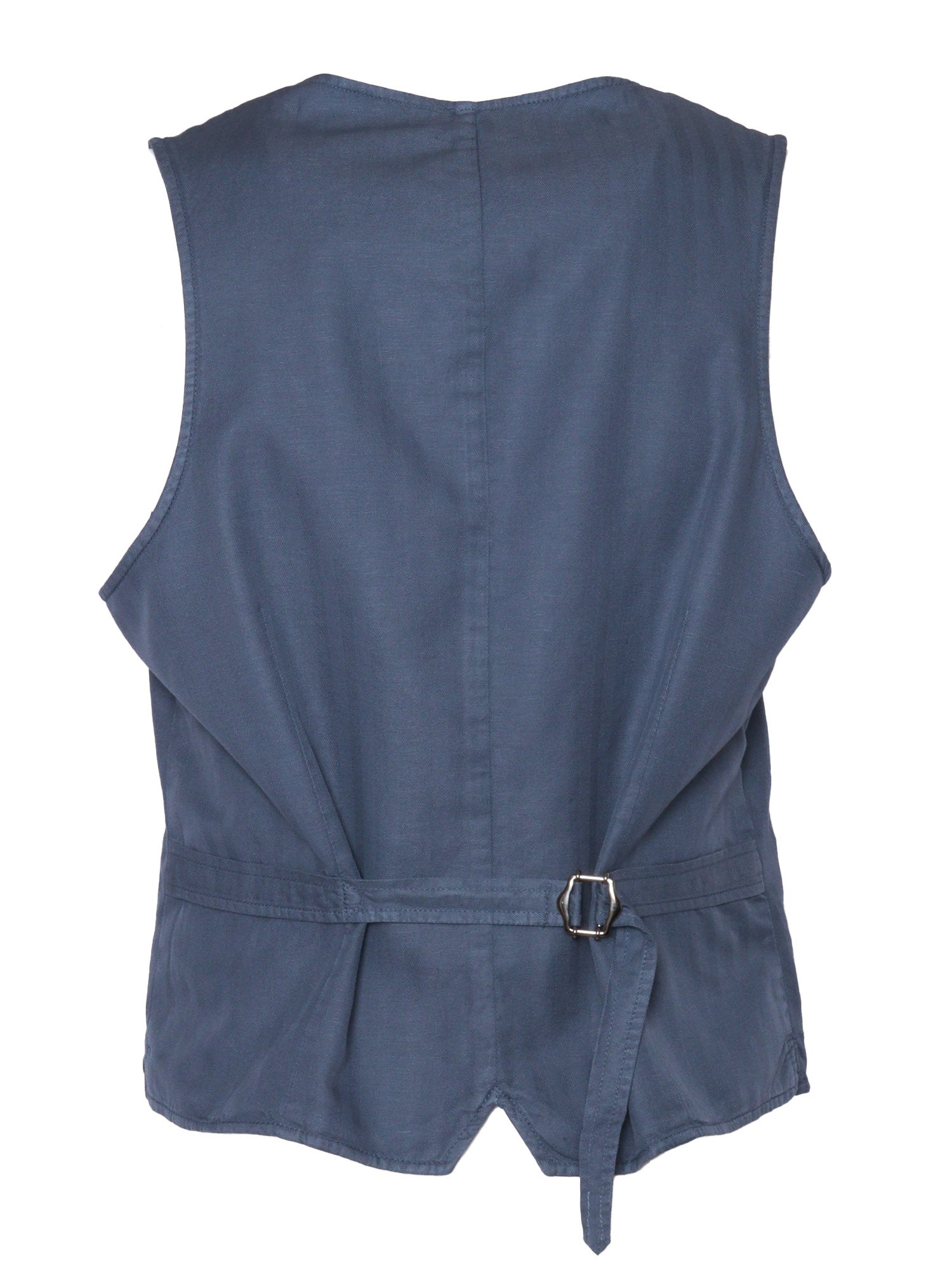 Vest Light Blue Cotton Linen