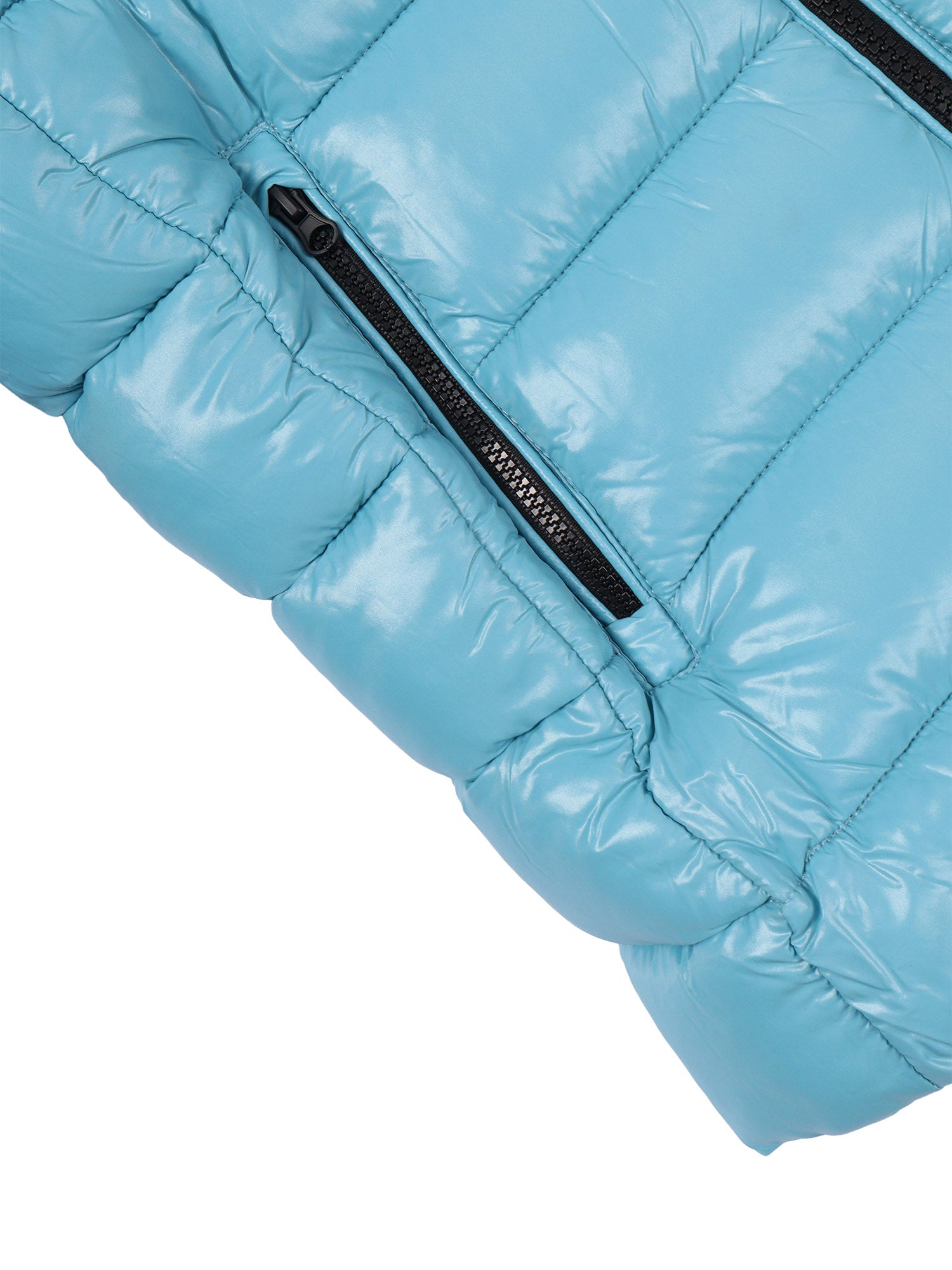 Niles Hooded Jacket Light Blue Short Puffer