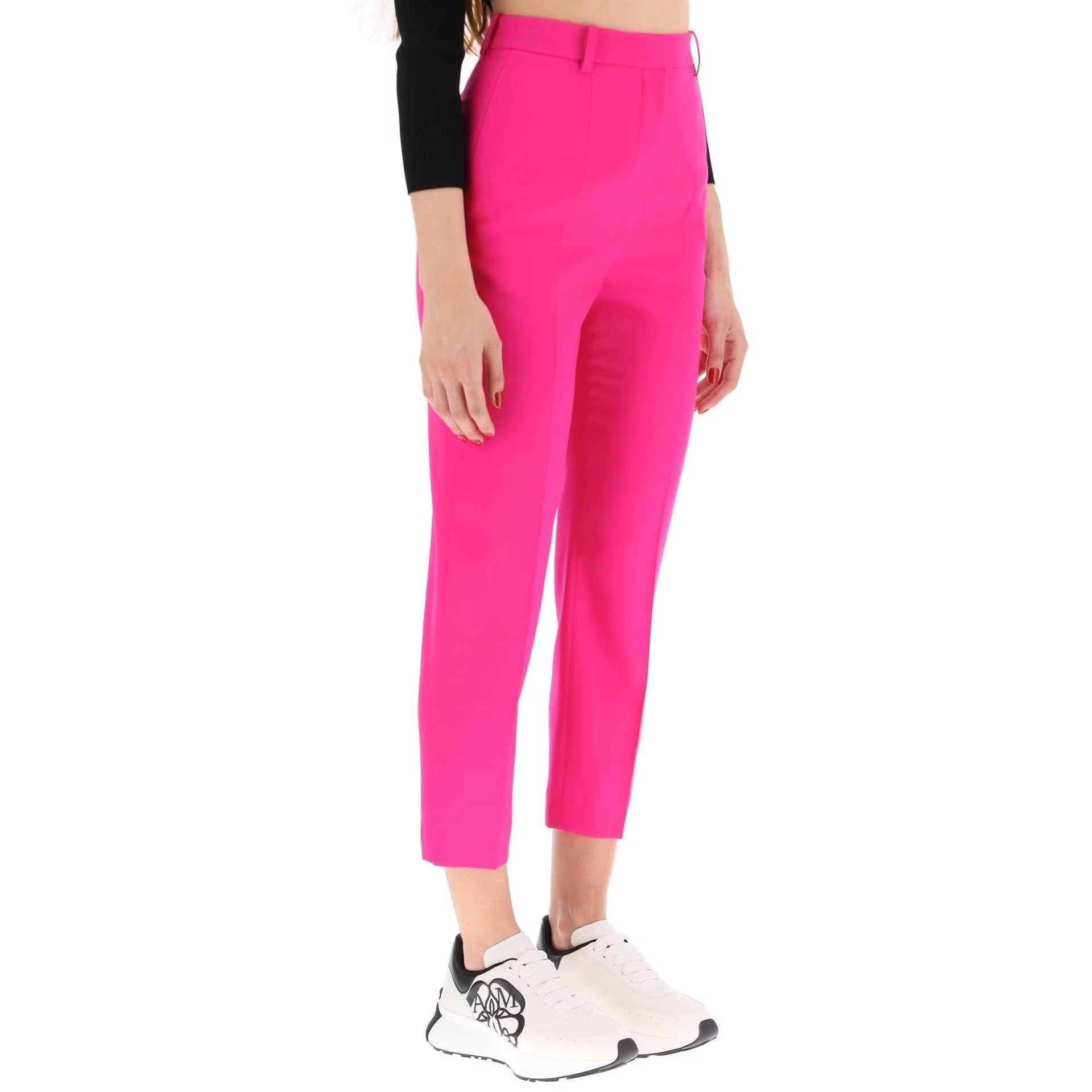Alexander Mcqueen Classic Wool Trousers Pink