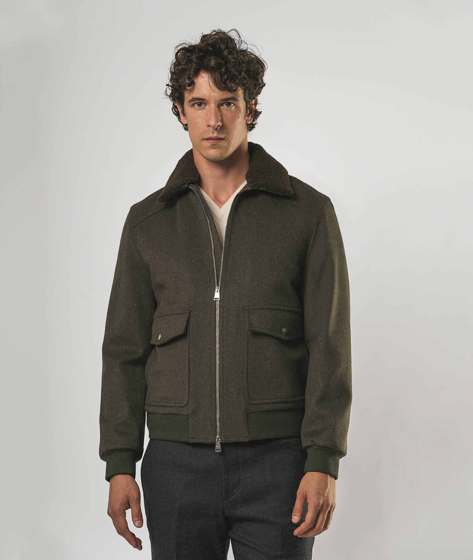 Wool Jacket Elbrus Olive Sportswear (no Padding)