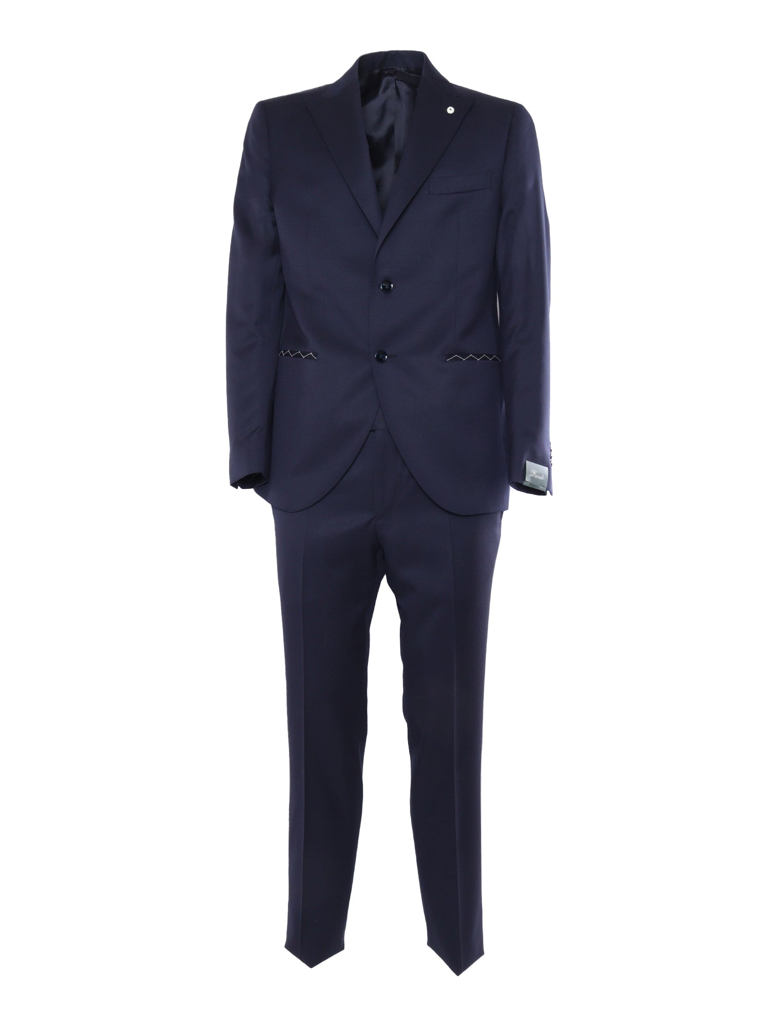 2-pieces elegant suit Blue Virgin Wool Jacket