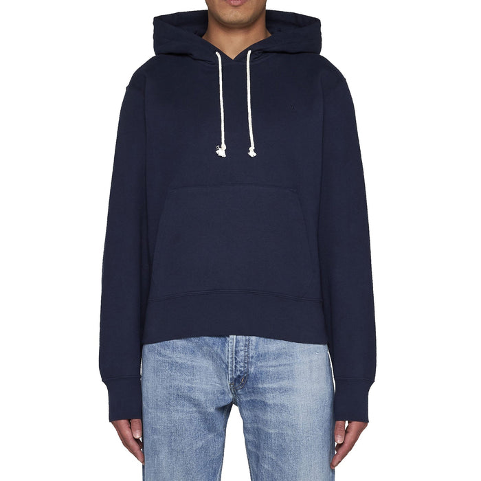 Cotton Hooded Sweatshirt Blue