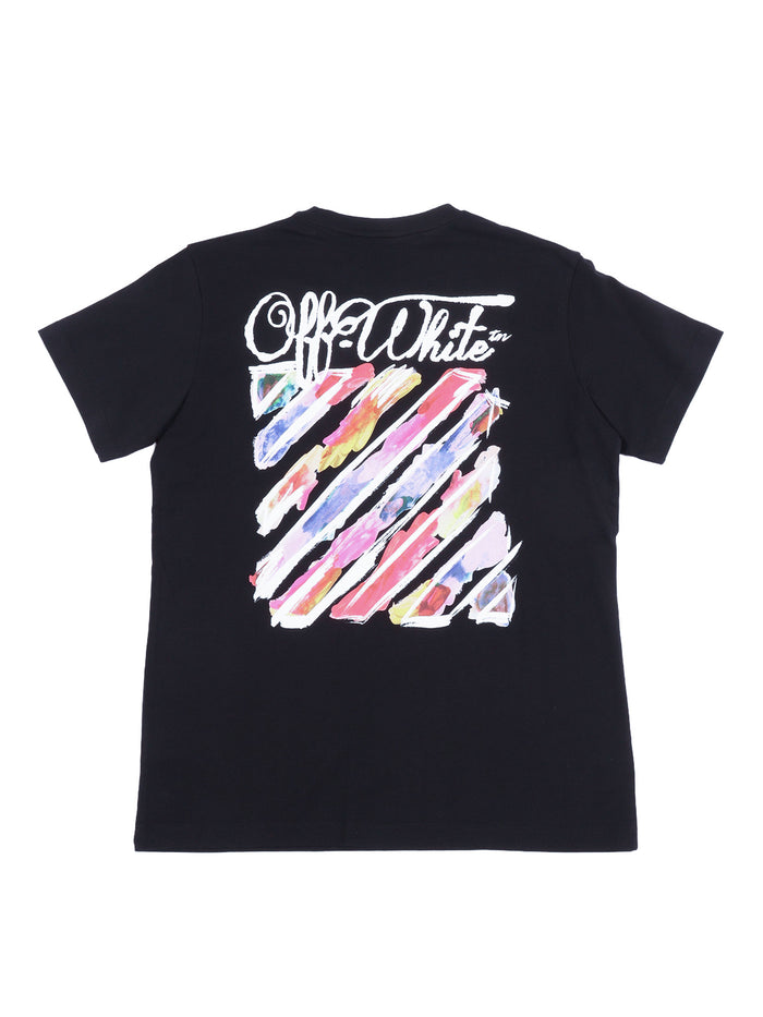 DIAG WATERCOLOR TEE S-S Black Cotton Short Sleeves T-shirt